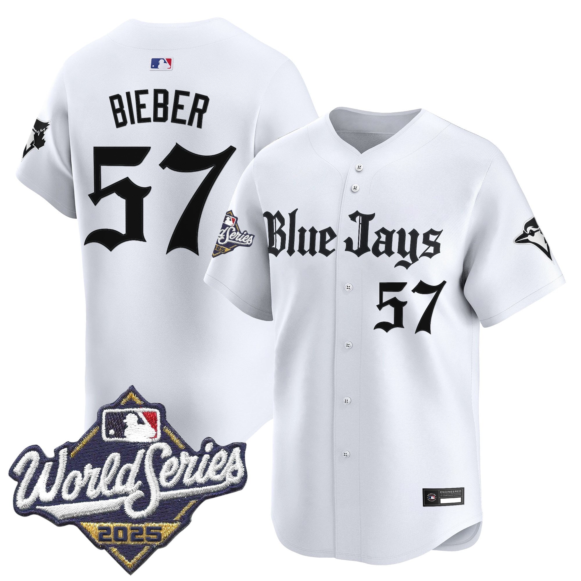 Men's Toronto Blue Jays 2025 World Series Vapor Premier Limited Jersey V2 - Gothic North Edition - All Stitched
