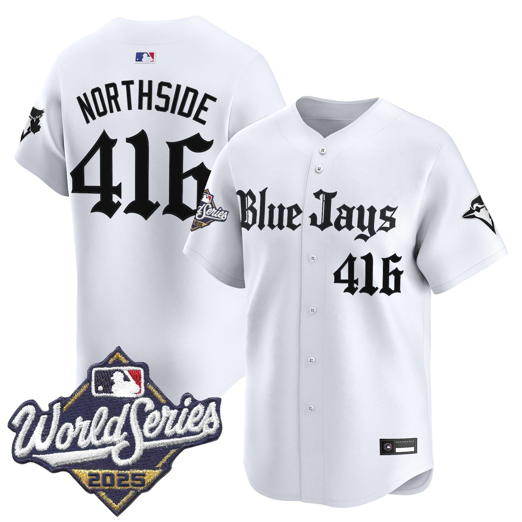 Men's Toronto Blue Jays 2025 World Series Vapor Premier Limited Jersey V2 - Gothic North Edition - All Stitched