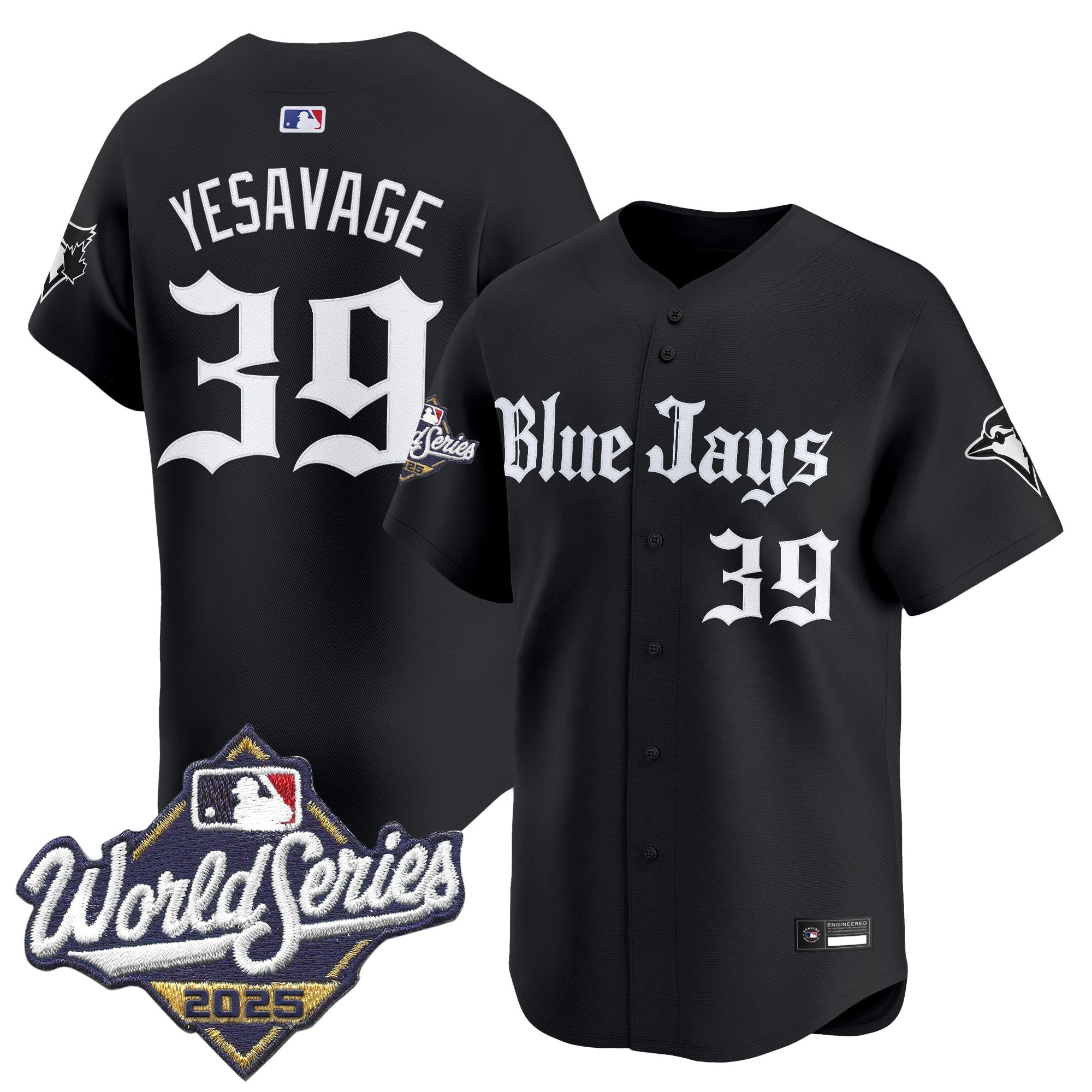 Men's Toronto Blue Jays 2025 World Series Vapor Premier Limited Jersey V2 - Gothic North Edition - All Stitched