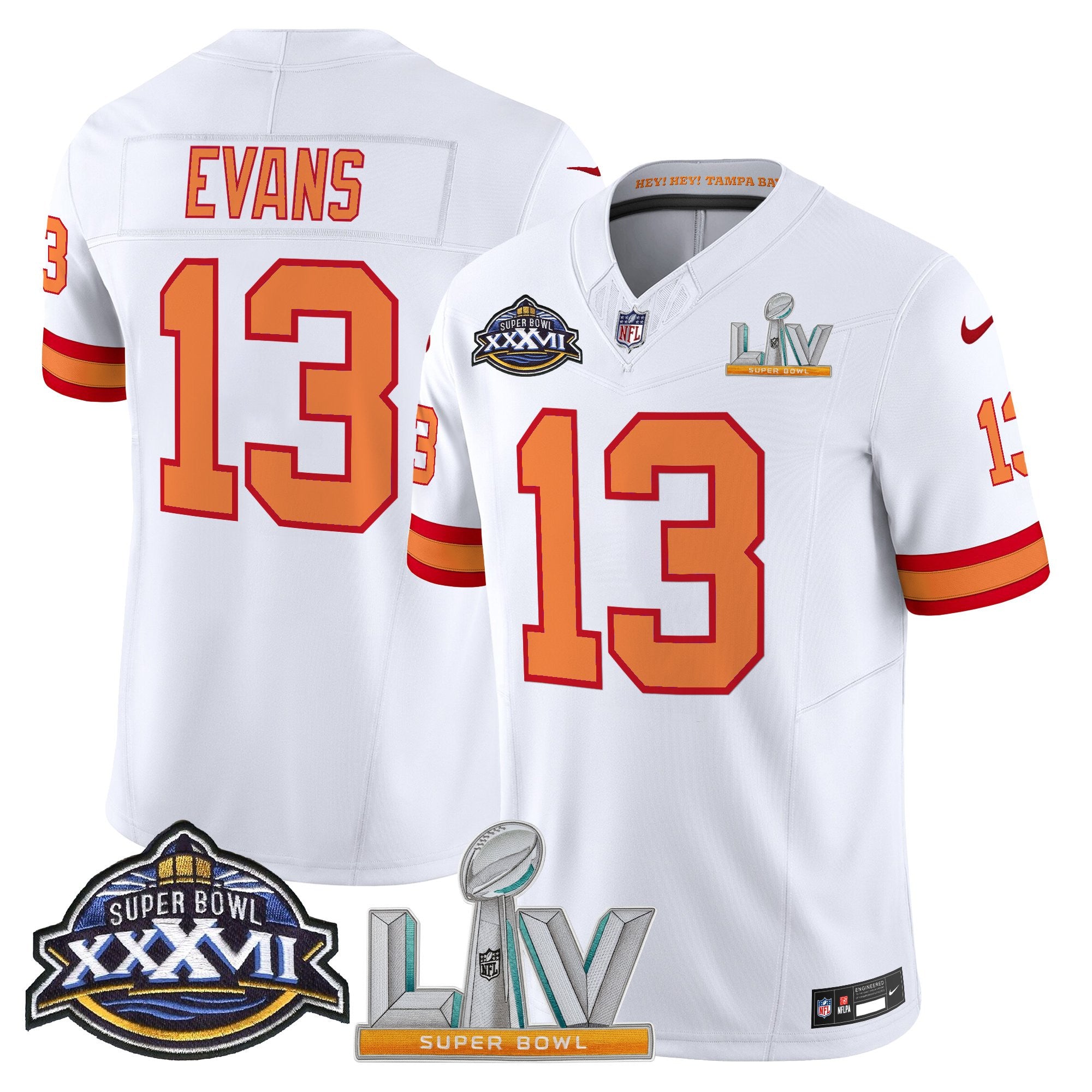 Men's Tampa Bay Buccaneers Super Bowl XXXVII & Super Bowl LV Patch Throwback Vapor Limited Jersey - All Stitched