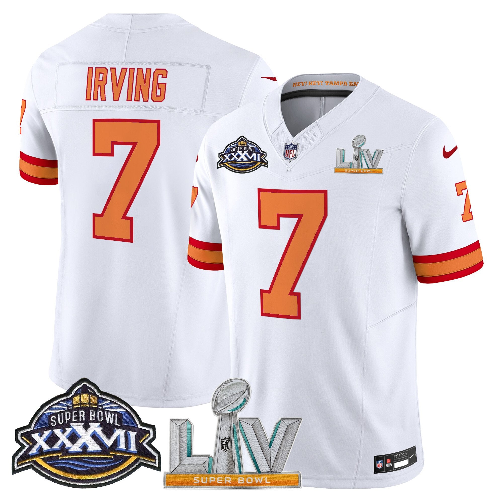 Men's Tampa Bay Buccaneers Super Bowl XXXVII & Super Bowl LV Patch Throwback Vapor Limited Jersey - All Stitched