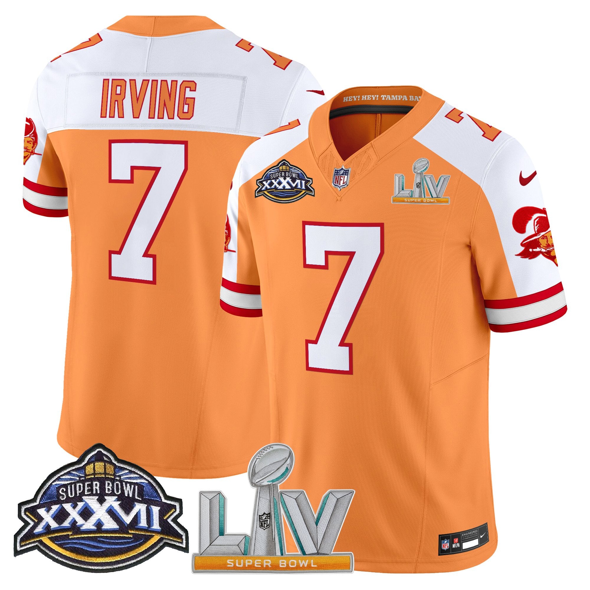 Men's Tampa Bay Buccaneers Super Bowl XXXVII & Super Bowl LV Patch Throwback Vapor Limited Jersey - All Stitched