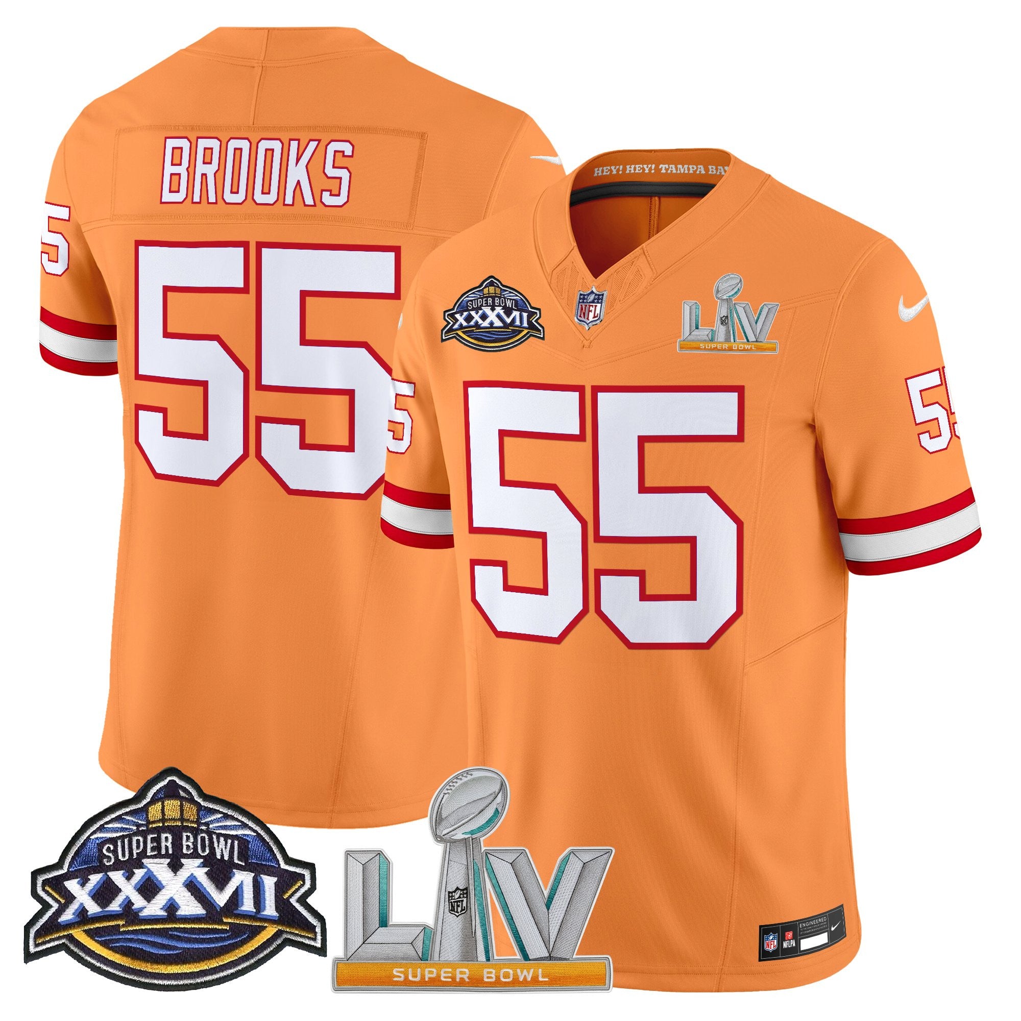 Men's Tampa Bay Buccaneers Super Bowl XXXVII & Super Bowl LV Patch Throwback Vapor Limited Jersey - All Stitched