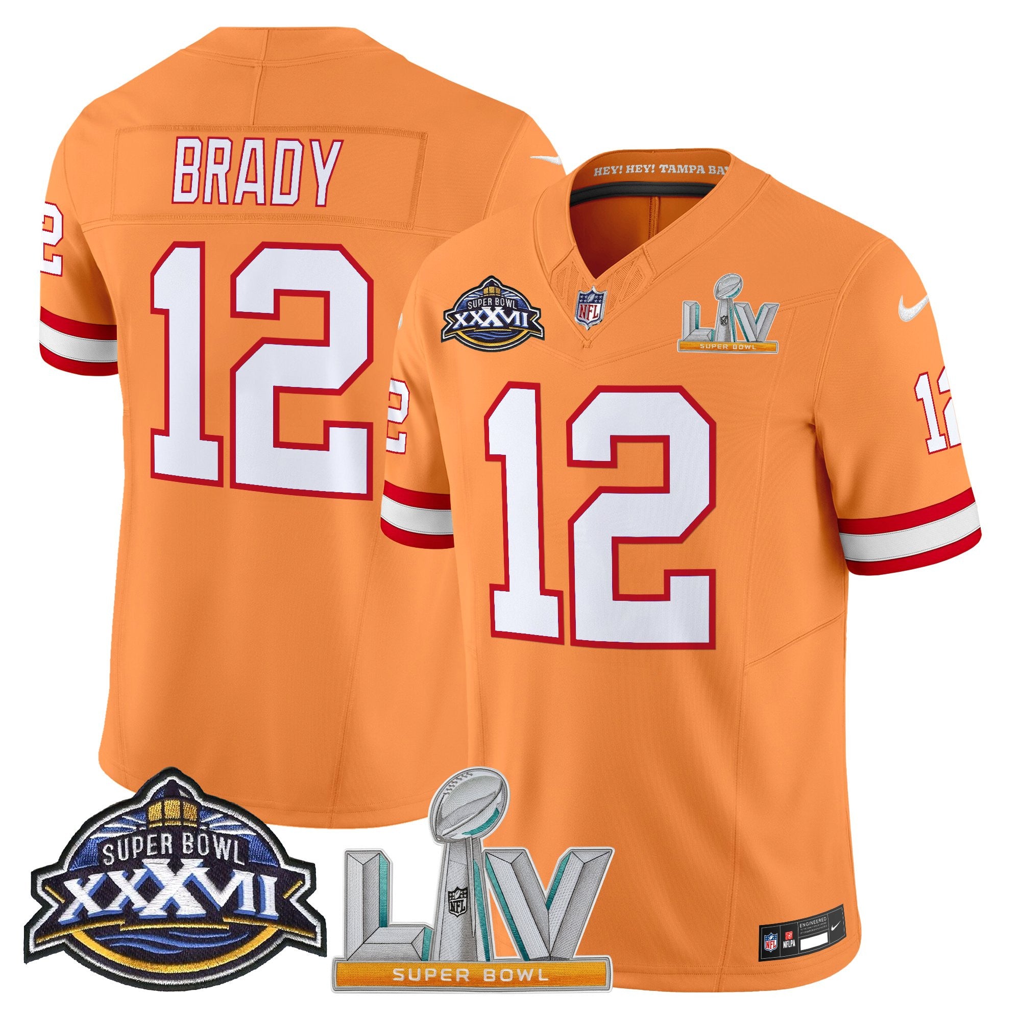 Men's Tampa Bay Buccaneers Super Bowl XXXVII & Super Bowl LV Patch Throwback Vapor Limited Jersey - All Stitched