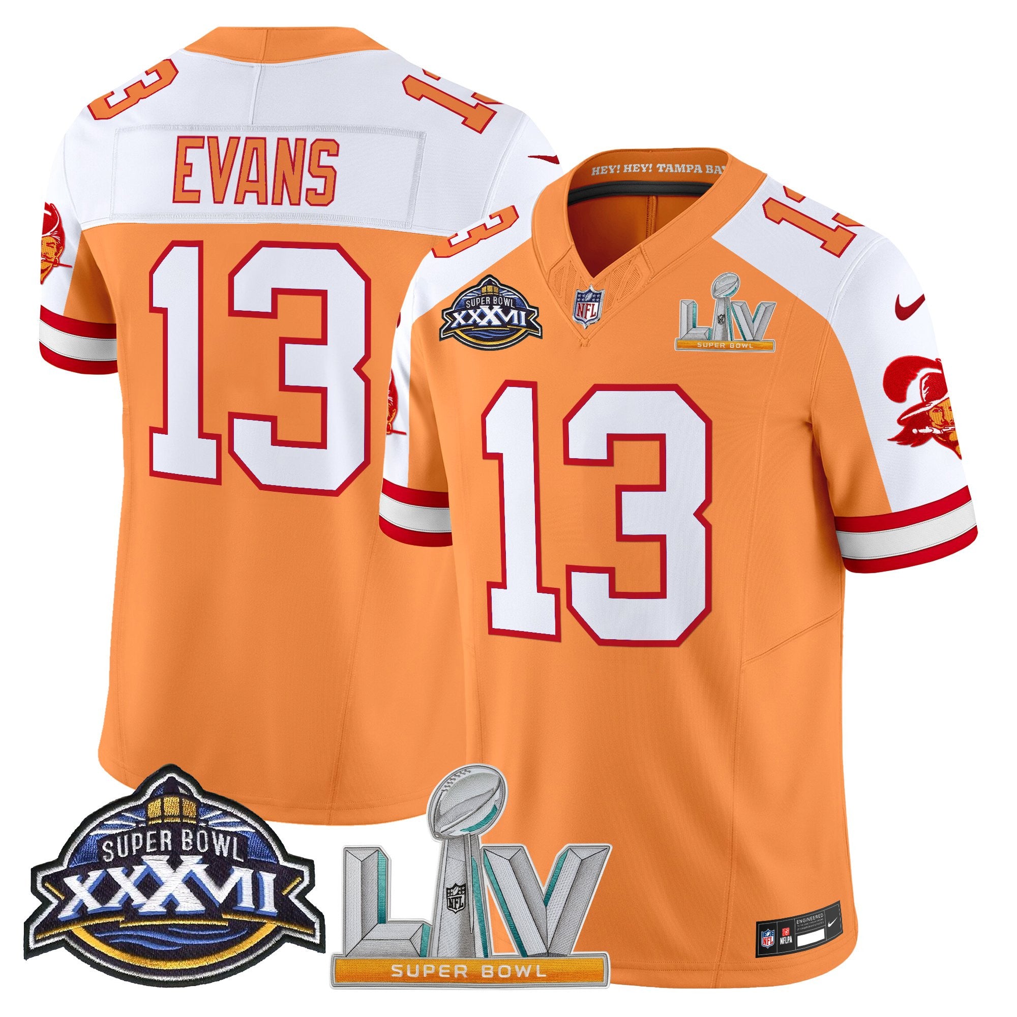 Men's Tampa Bay Buccaneers Super Bowl XXXVII & Super Bowl LV Patch Throwback Vapor Limited Jersey - All Stitched