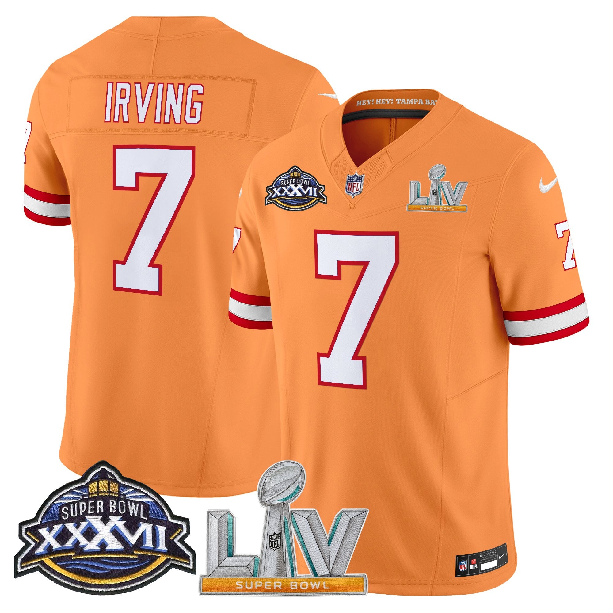 Men's Tampa Bay Buccaneers Super Bowl XXXVII & Super Bowl LV Patch Throwback Vapor Limited Jersey - All Stitched