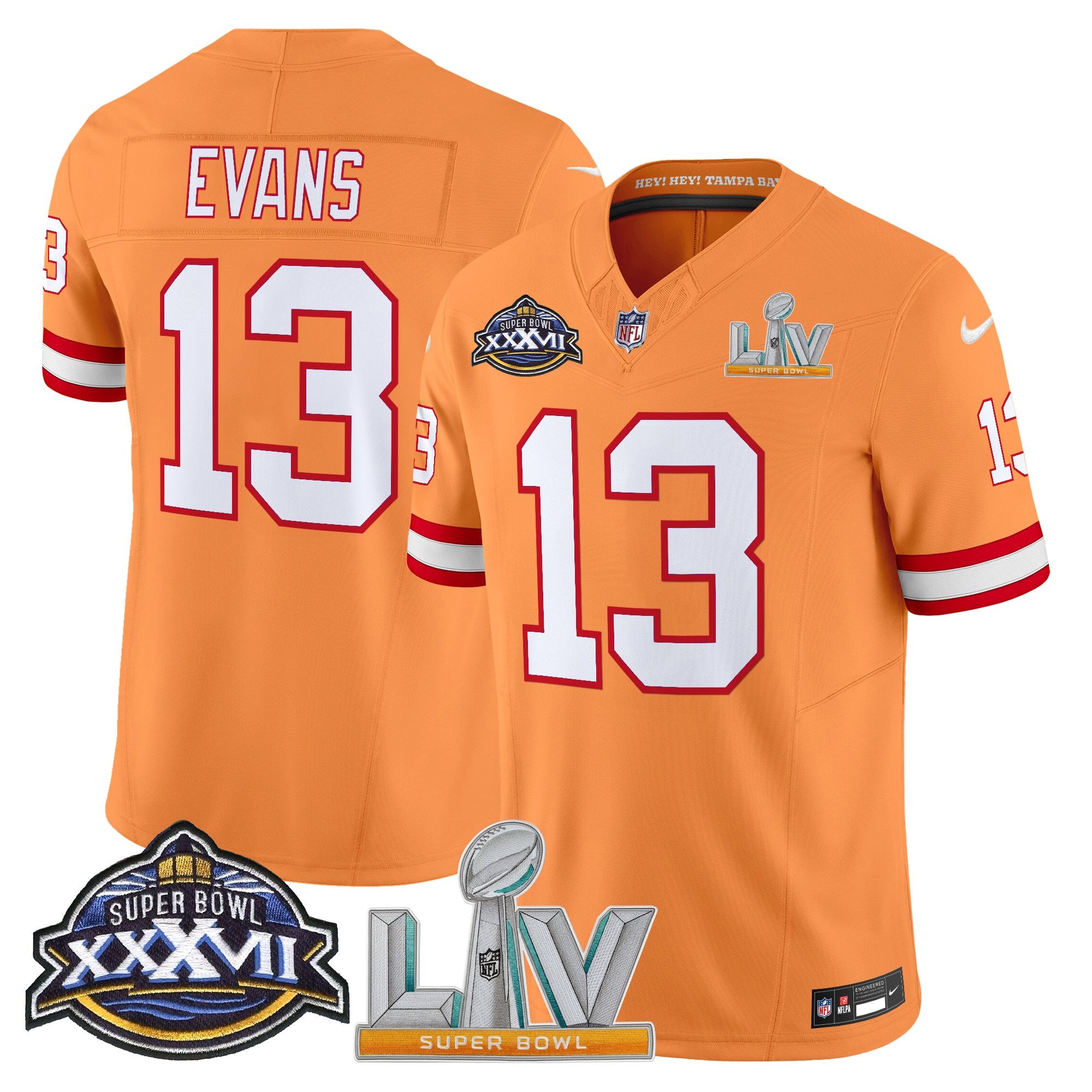 Men's Tampa Bay Buccaneers Super Bowl XXXVII & Super Bowl LV Patch Throwback Vapor Limited Jersey - All Stitched