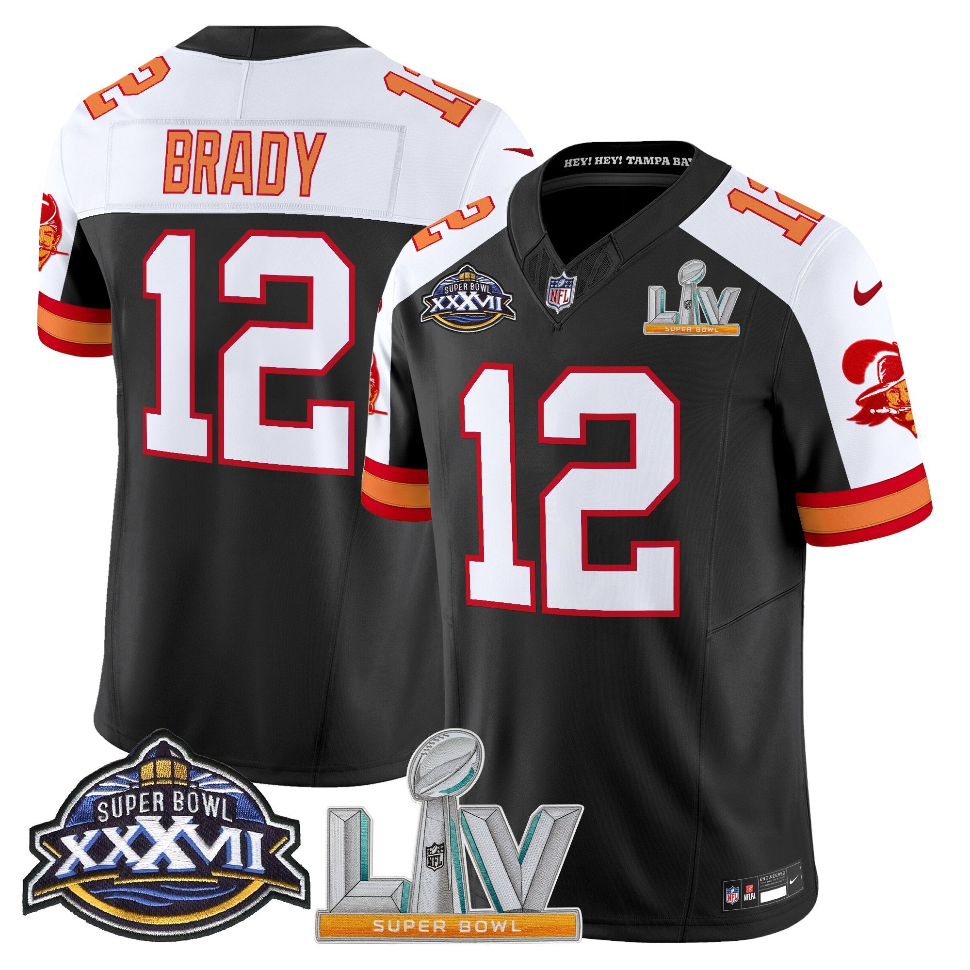 Men's Tampa Bay Buccaneers Super Bowl XXXVII & Super Bowl LV Patch Throwback Vapor Limited Jersey - All Stitched