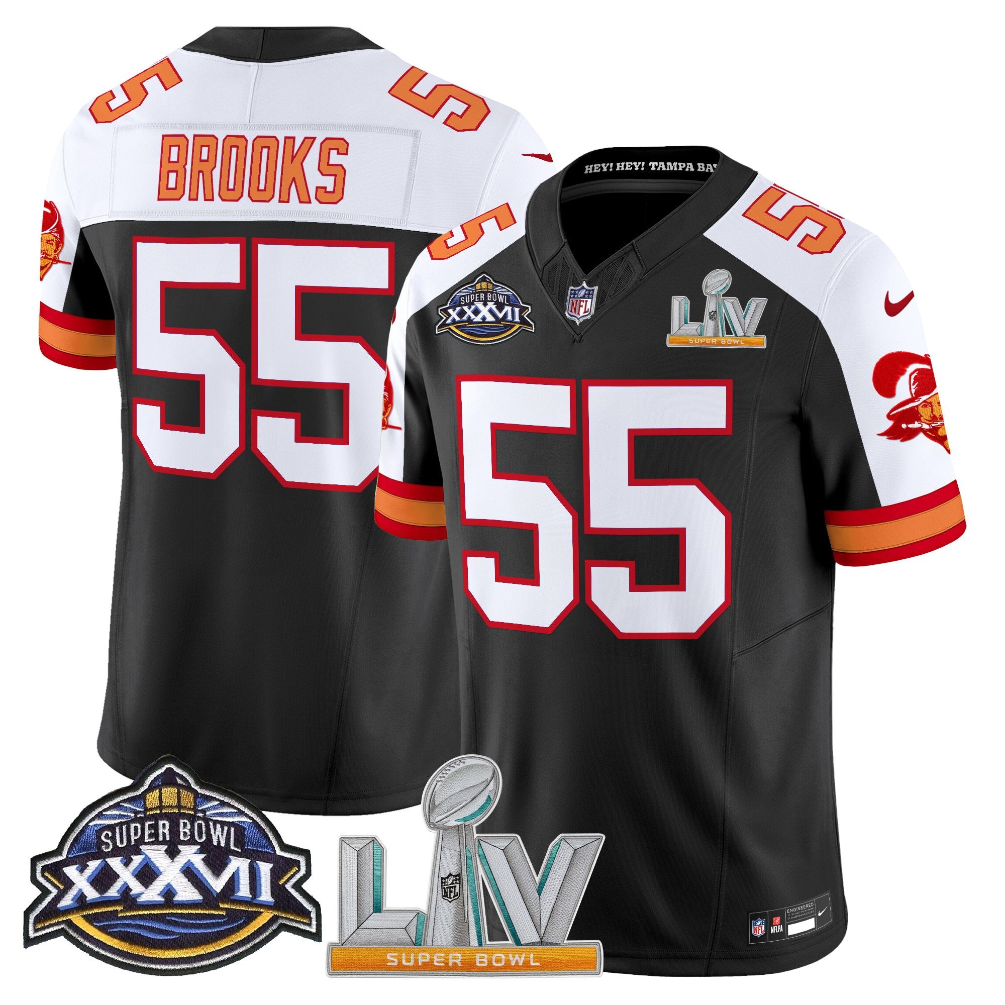 Men's Tampa Bay Buccaneers Super Bowl XXXVII & Super Bowl LV Patch Throwback Vapor Limited Jersey - All Stitched