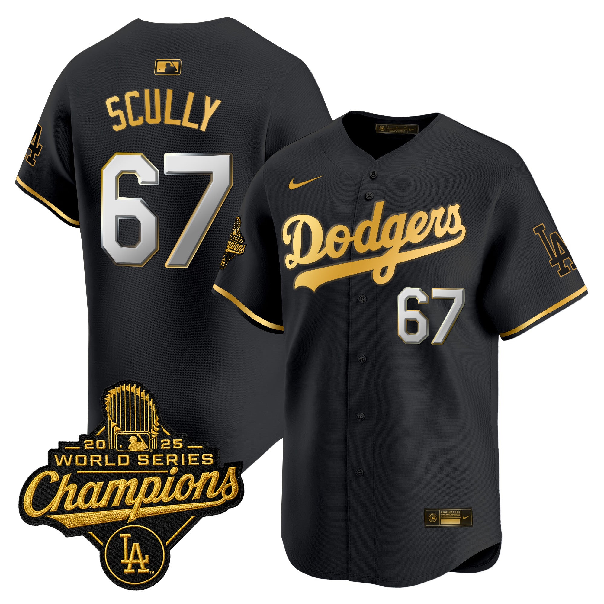 Men's Dodgers 2025 World Series Champions Vapor Premier Limited Jersey - All Stitched