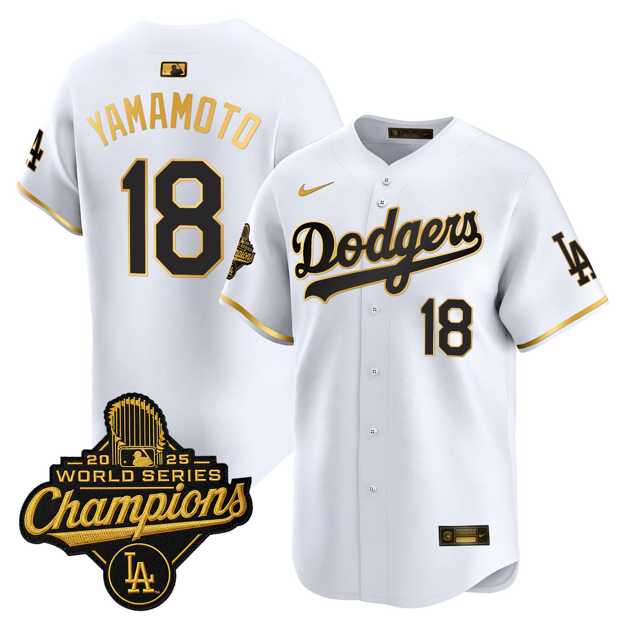 Men's Dodgers 2025 World Series Champions Vapor Premier Limited Jersey - All Stitched