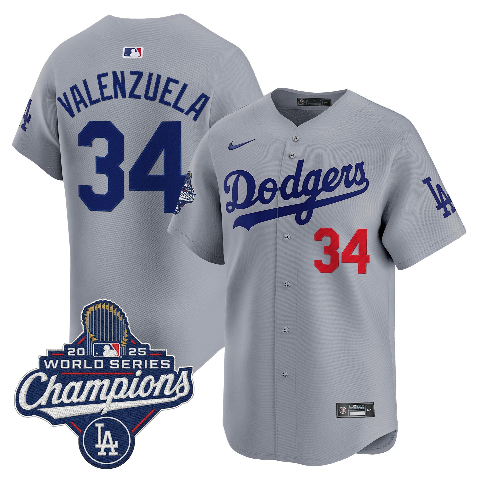 Men's Dodgers 2025 World Series Champions Vapor Premier Limited Jersey - All Stitched