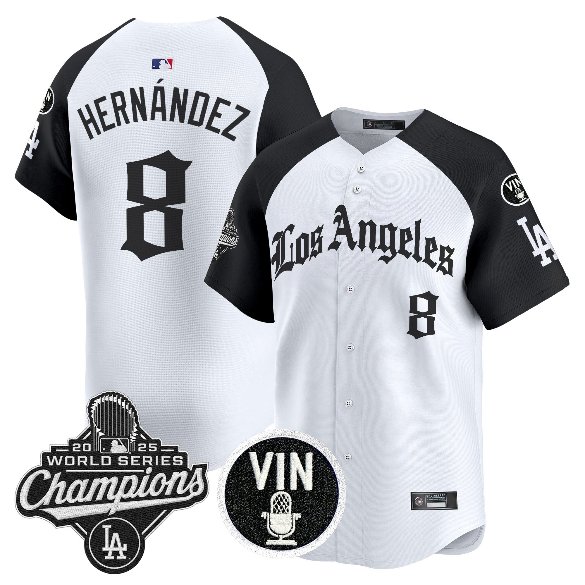 Men's Dodgers 2025 World Series Champions Vapor Premier Limited Jersey - LA Gothic Edition - All Stitched