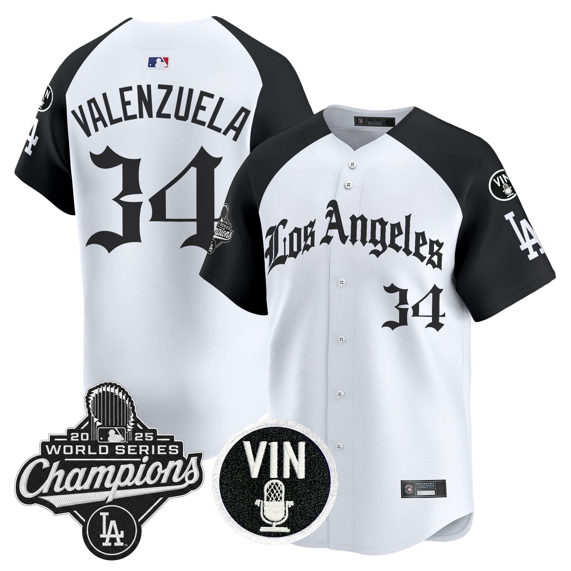 Men's Dodgers 2025 World Series Champions Vapor Premier Limited Jersey - LA Gothic Edition - All Stitched