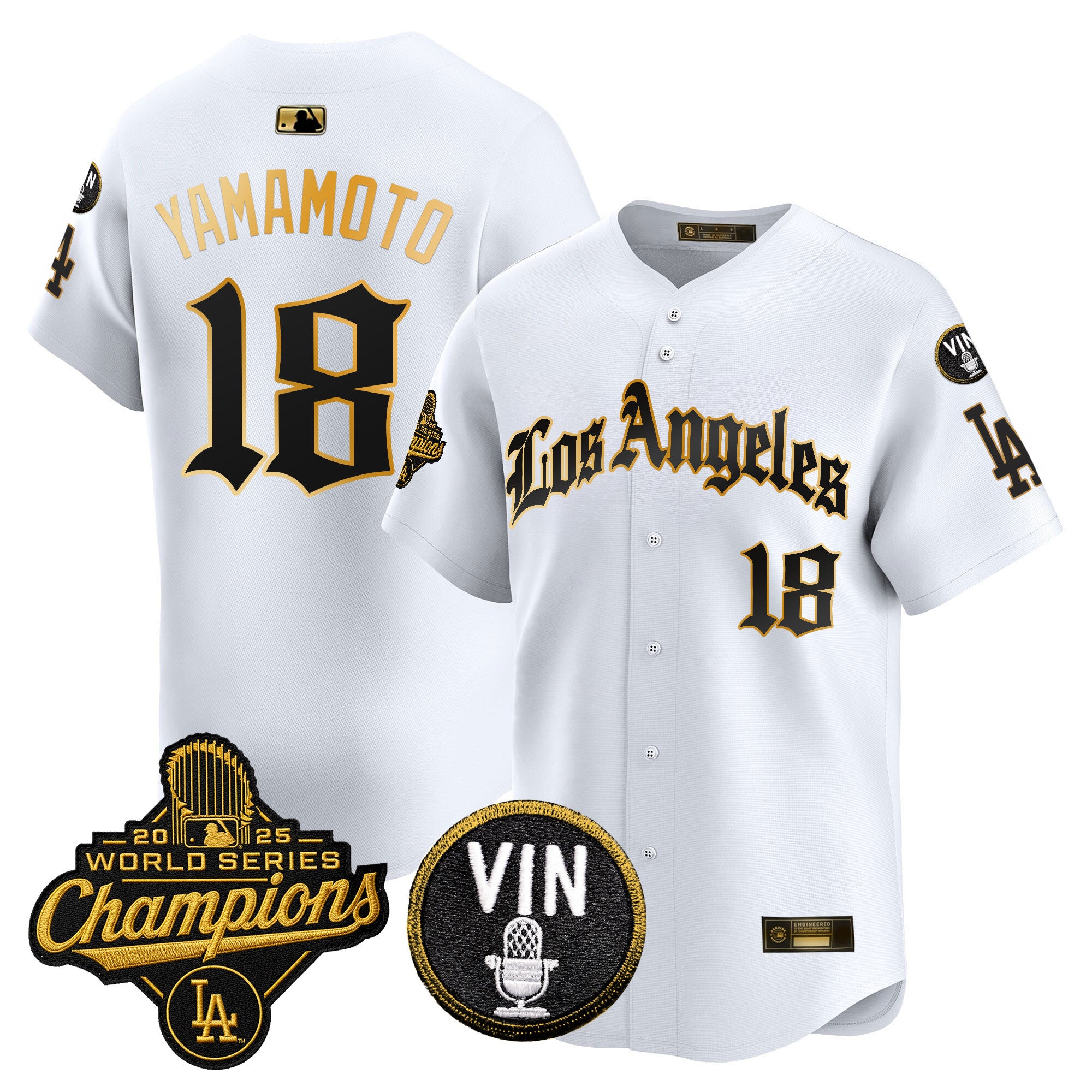 Men's Dodgers 2025 World Series Champions Vapor Premier Limited Jersey - LA Gothic Edition - All Stitched