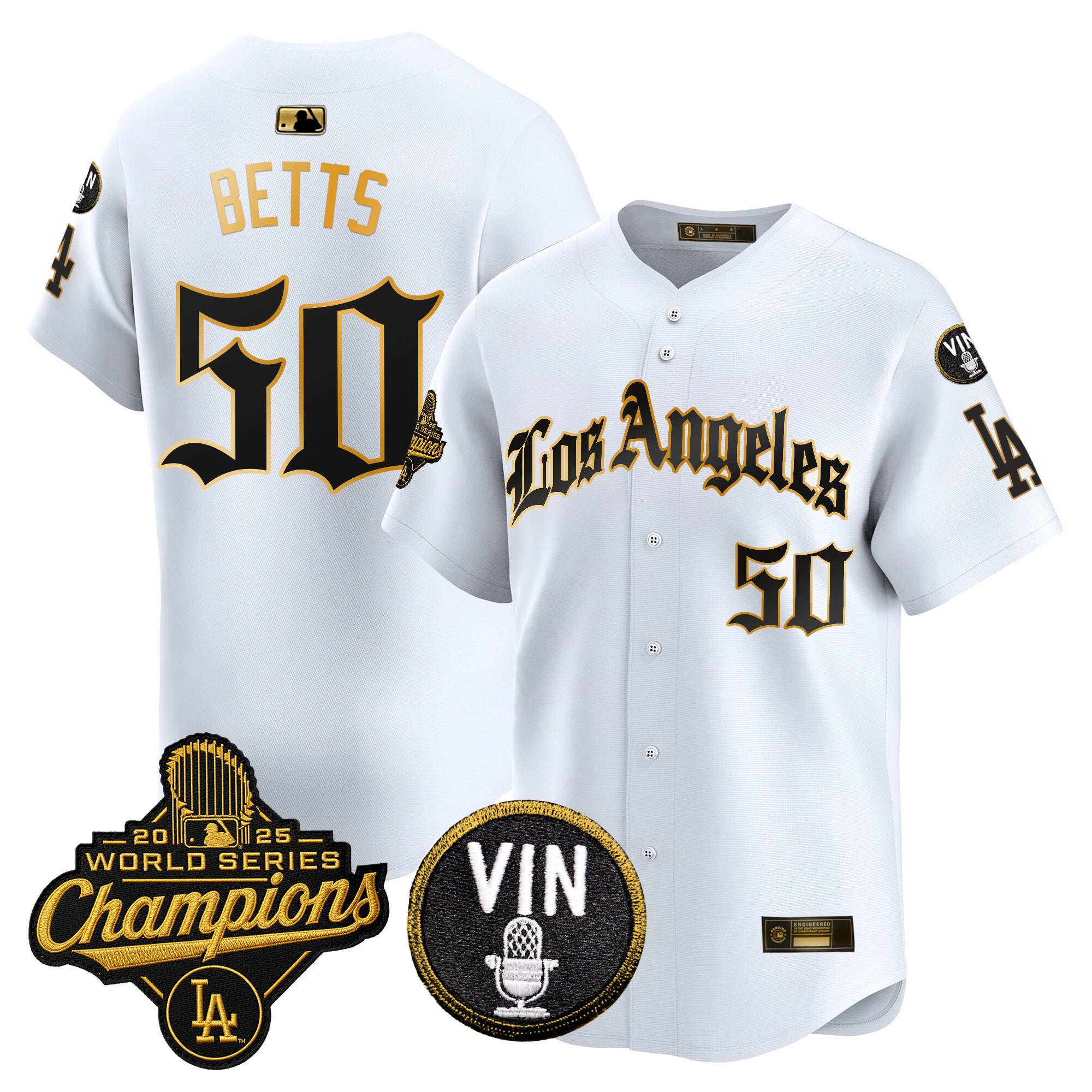 Men's Dodgers 2025 World Series Champions Vapor Premier Limited Jersey - LA Gothic Edition - All Stitched