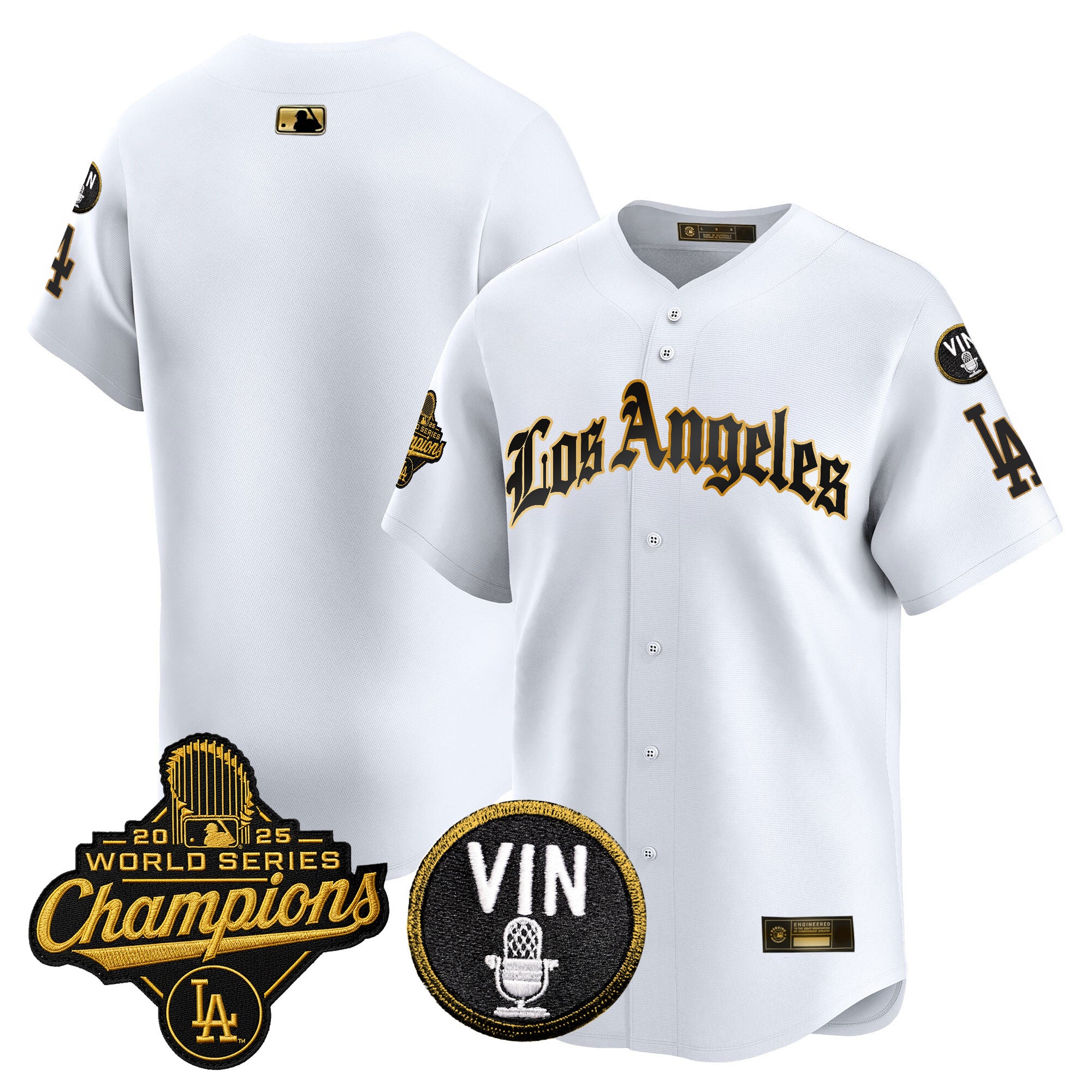 Men's Dodgers 2025 World Series Champions Vapor Premier Limited Jersey - LA Gothic Edition - All Stitched