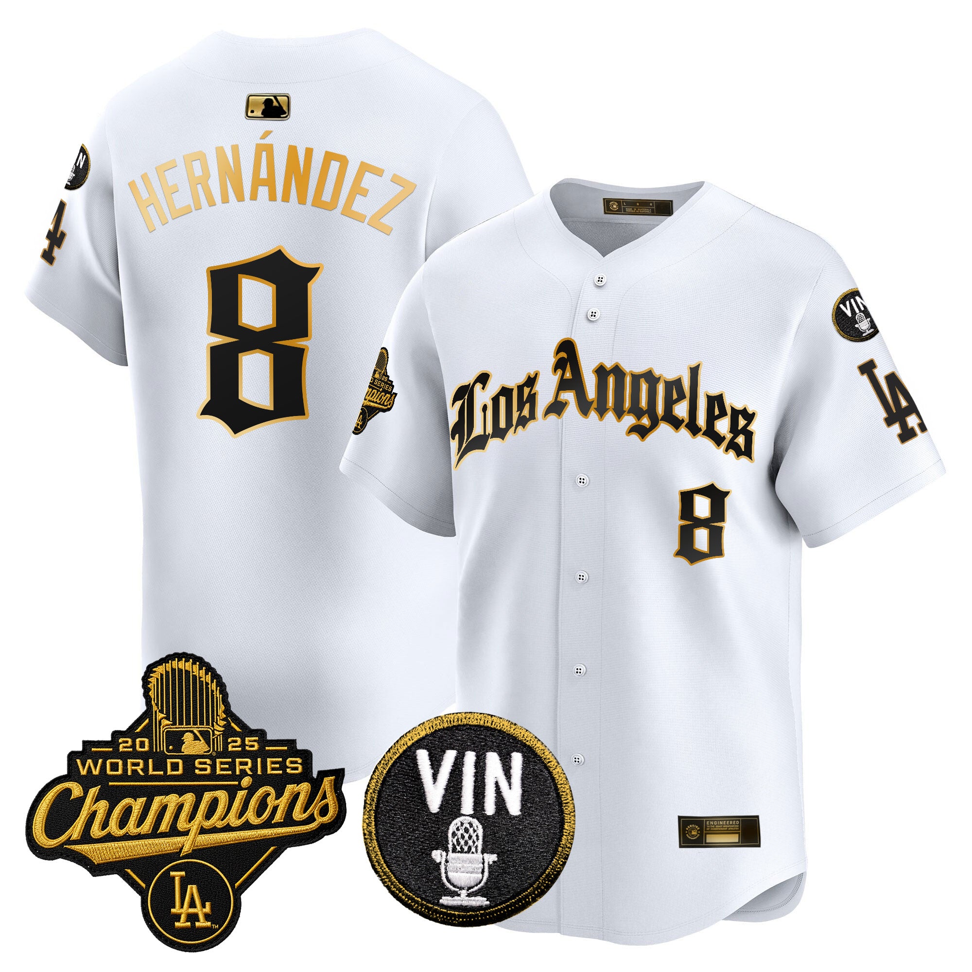 Men's Dodgers 2025 World Series Champions Vapor Premier Limited Jersey - LA Gothic Edition - All Stitched
