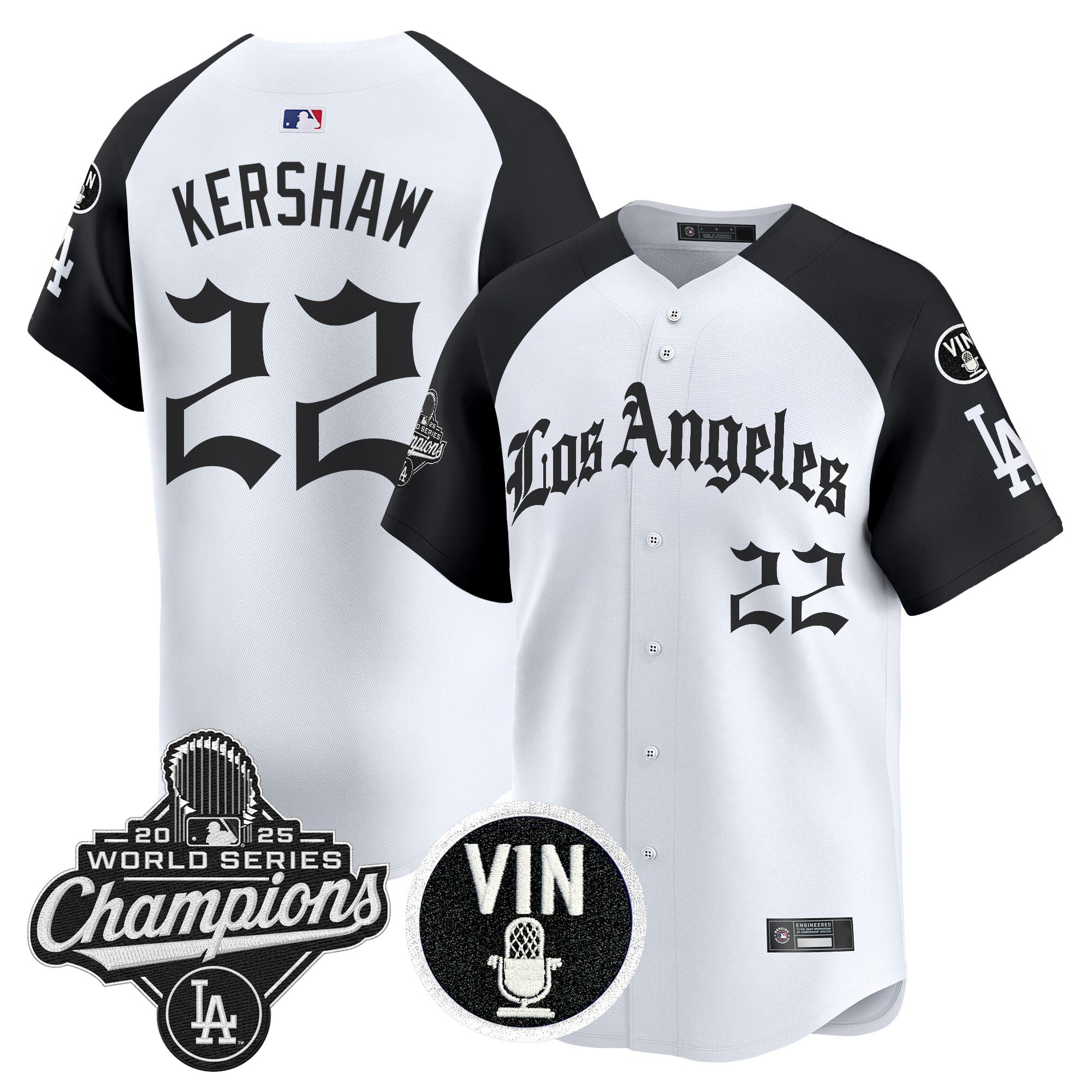 Men's Dodgers 2025 World Series Champions Vapor Premier Limited Jersey - LA Gothic Edition - All Stitched