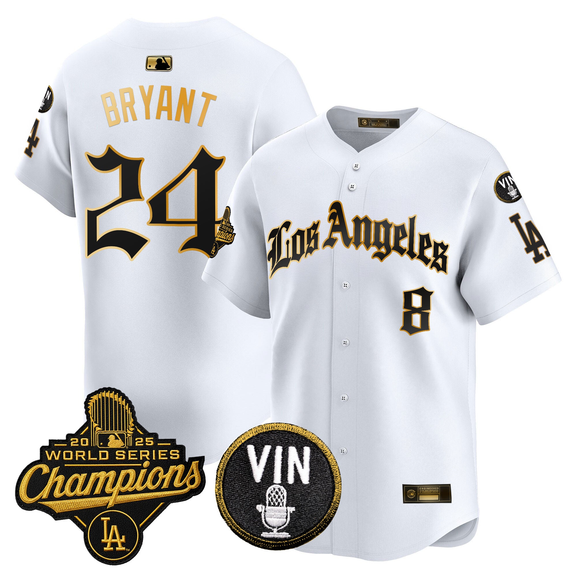 Men's Dodgers 2025 World Series Champions Vapor Premier Limited Jersey - LA Gothic Edition - All Stitched