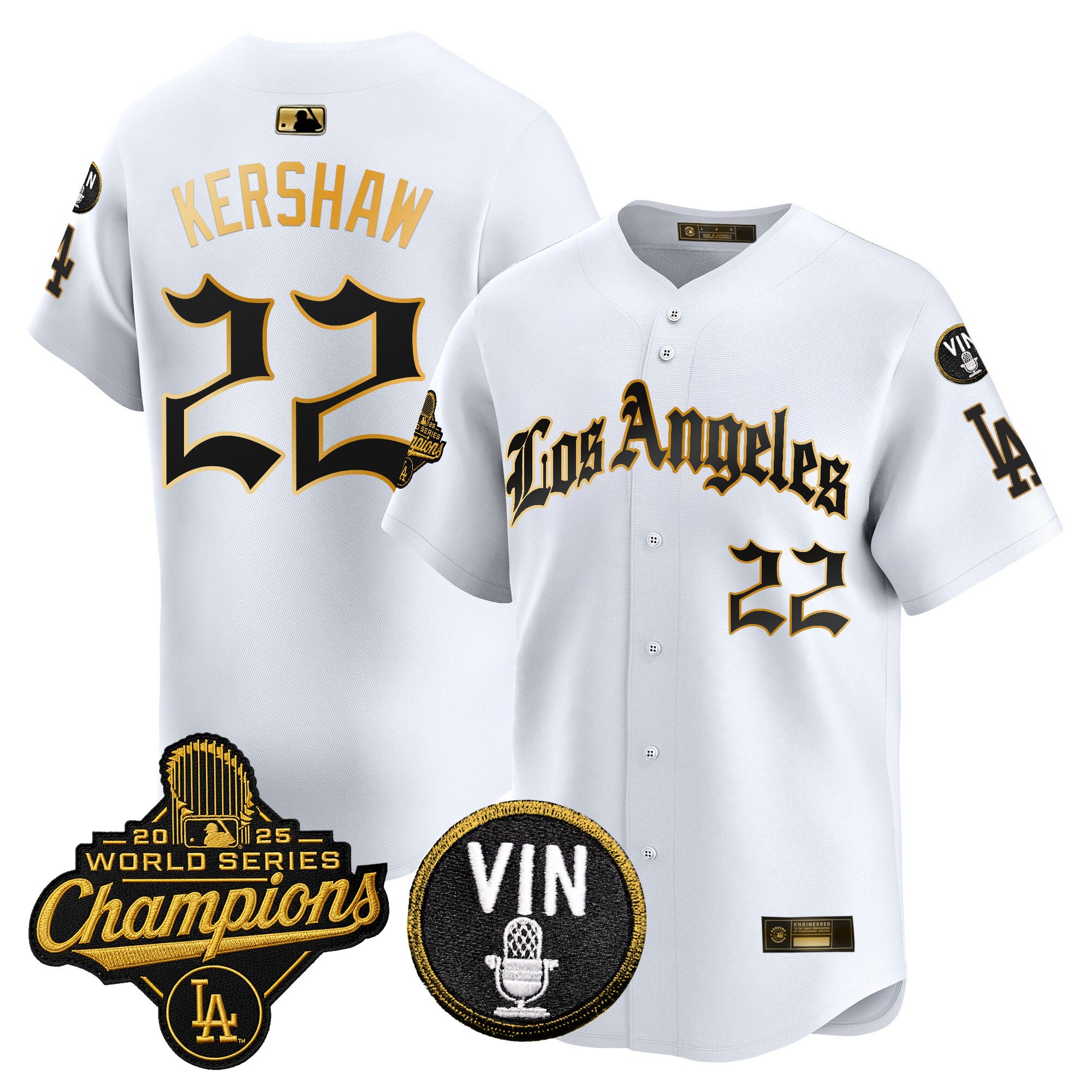 Men's Dodgers 2025 World Series Champions Vapor Premier Limited Jersey - LA Gothic Edition - All Stitched
