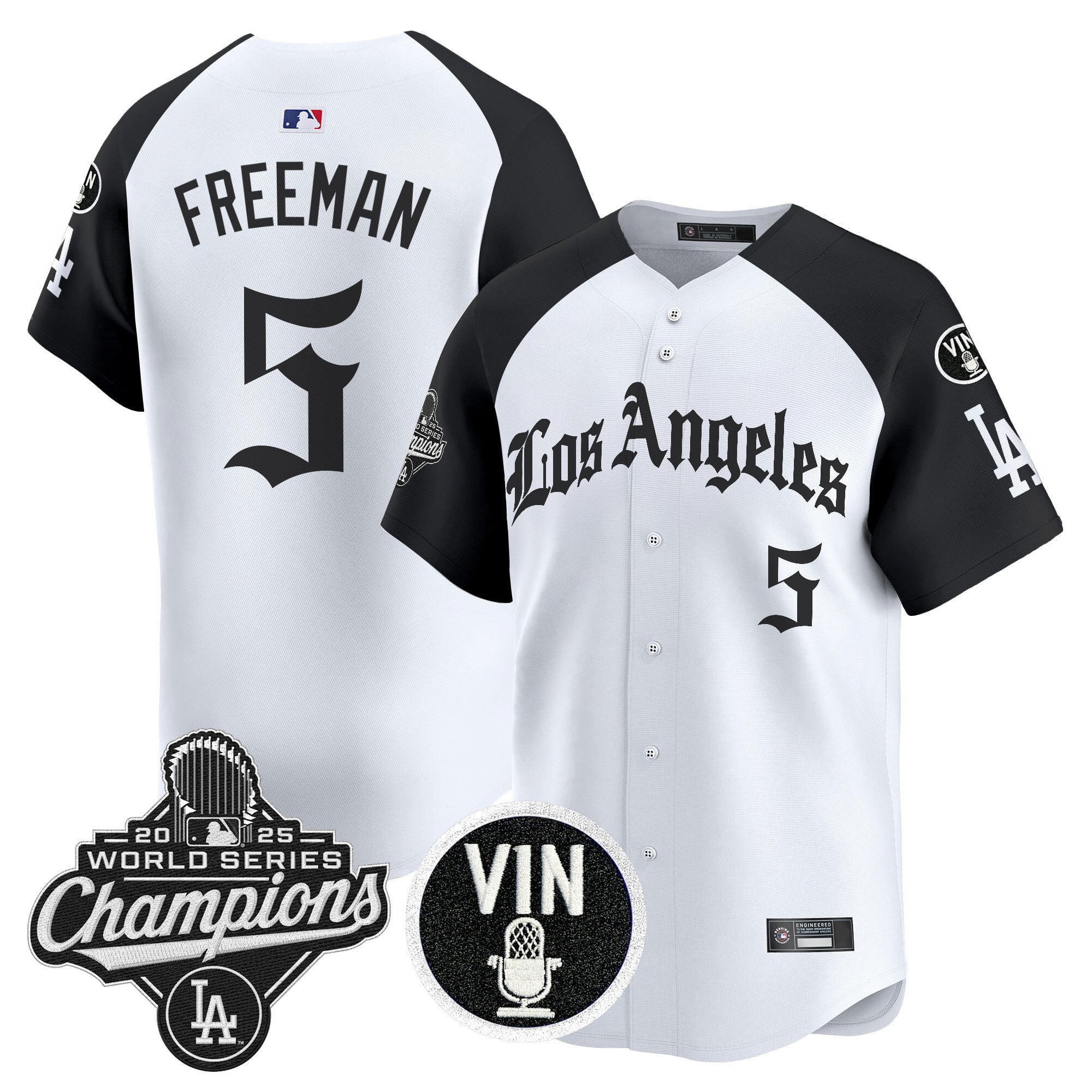 Men's Dodgers 2025 World Series Champions Vapor Premier Limited Jersey - LA Gothic Edition - All Stitched