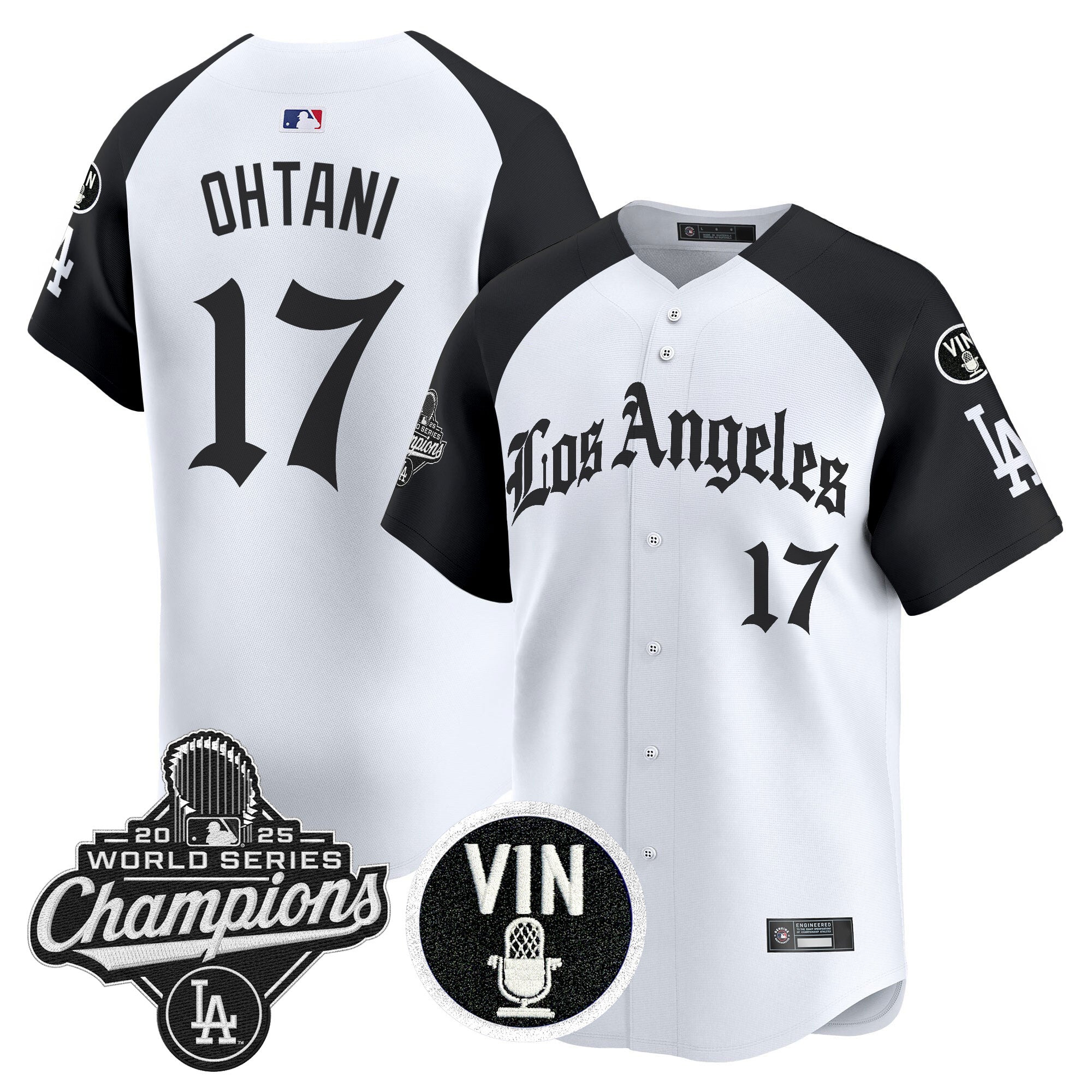 Men's Dodgers 2025 World Series Champions Vapor Premier Limited Jersey - LA Gothic Edition - All Stitched