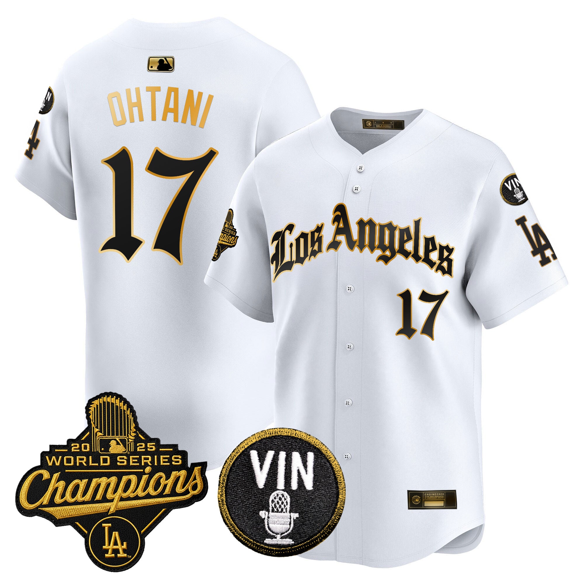 Men's Dodgers 2025 World Series Champions Vapor Premier Limited Jersey - LA Gothic Edition - All Stitched