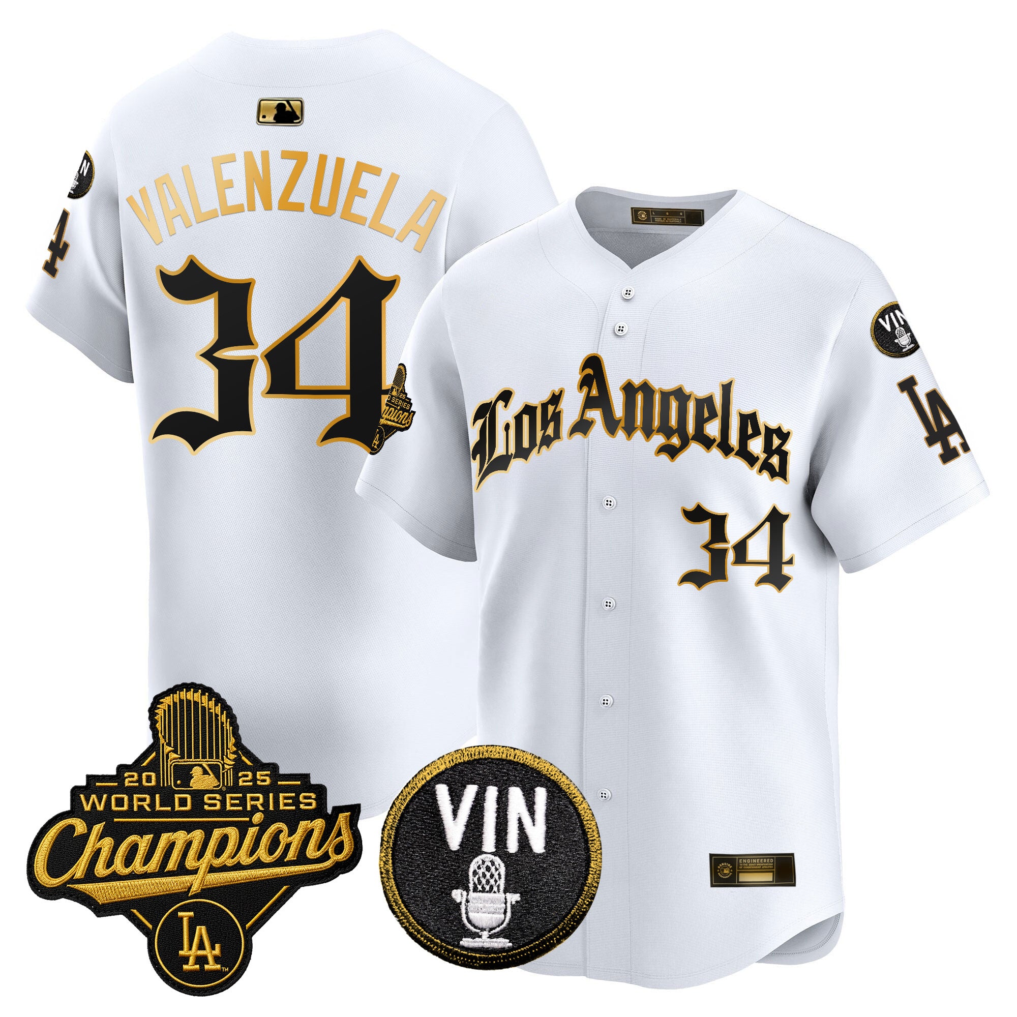 Men's Dodgers 2025 World Series Champions Vapor Premier Limited Jersey - LA Gothic Edition - All Stitched