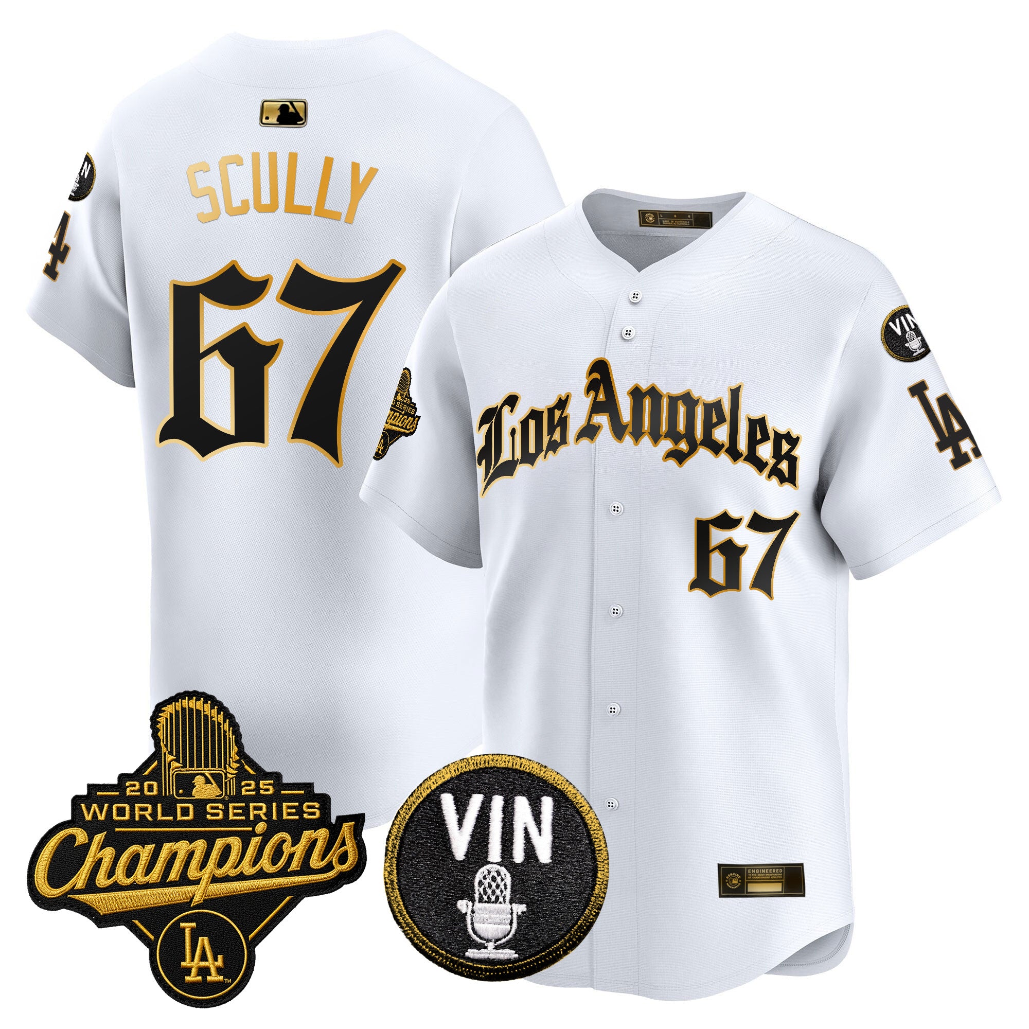 Men's Dodgers 2025 World Series Champions Vapor Premier Limited Jersey - LA Gothic Edition - All Stitched