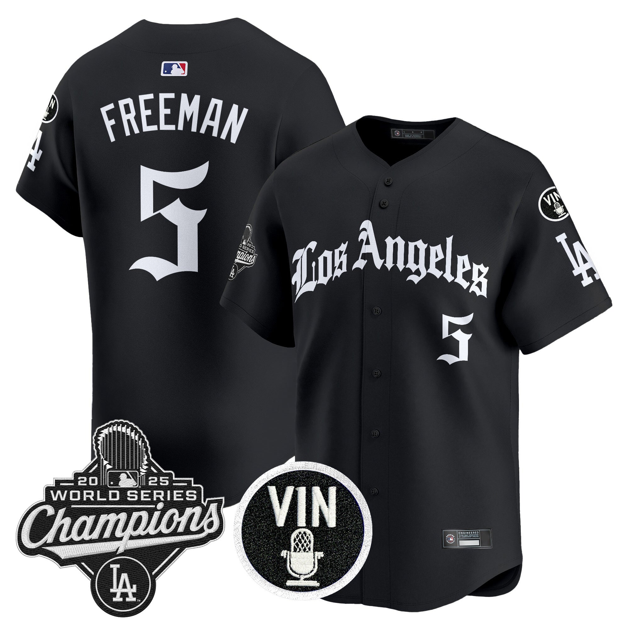 Men's Dodgers 2025 World Series Champions Vapor Premier Limited Jersey - LA Gothic Edition - All Stitched