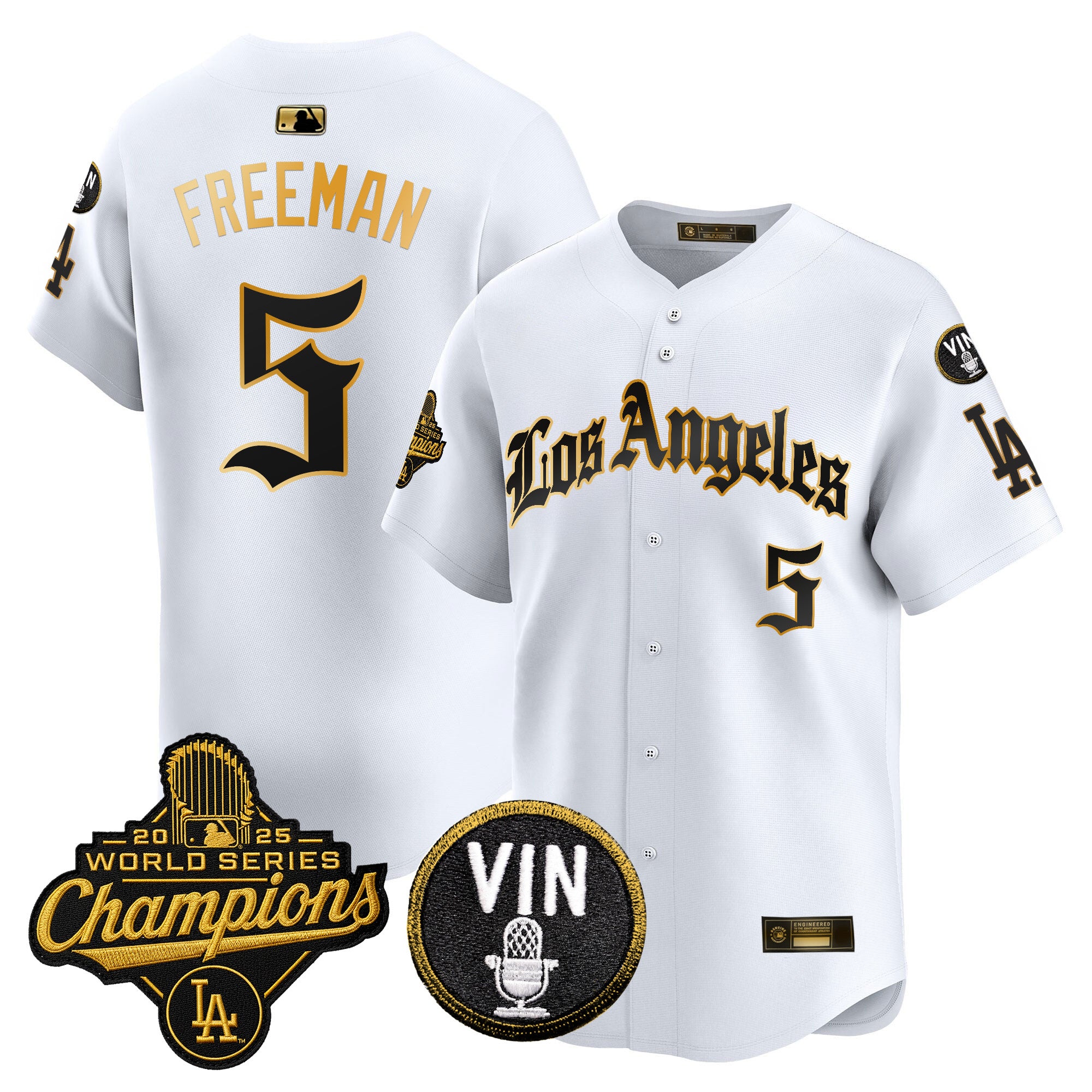 Men's Dodgers 2025 World Series Champions Vapor Premier Limited Jersey - LA Gothic Edition - All Stitched