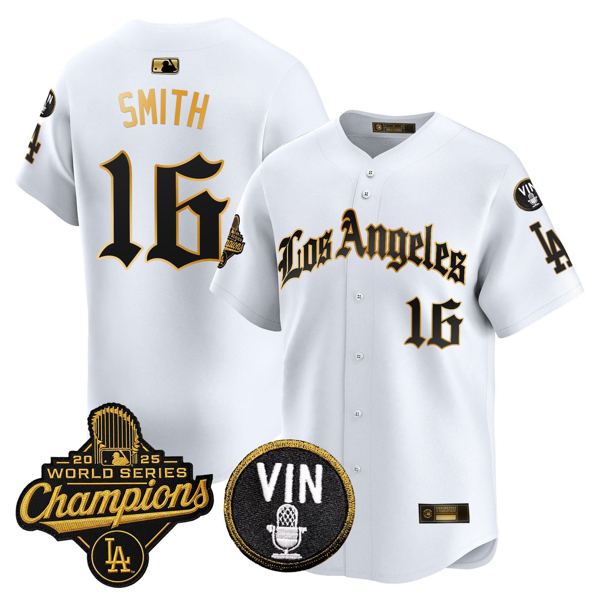 Men's Dodgers 2025 World Series Champions Vapor Premier Limited Jersey - LA Gothic Edition - All Stitched