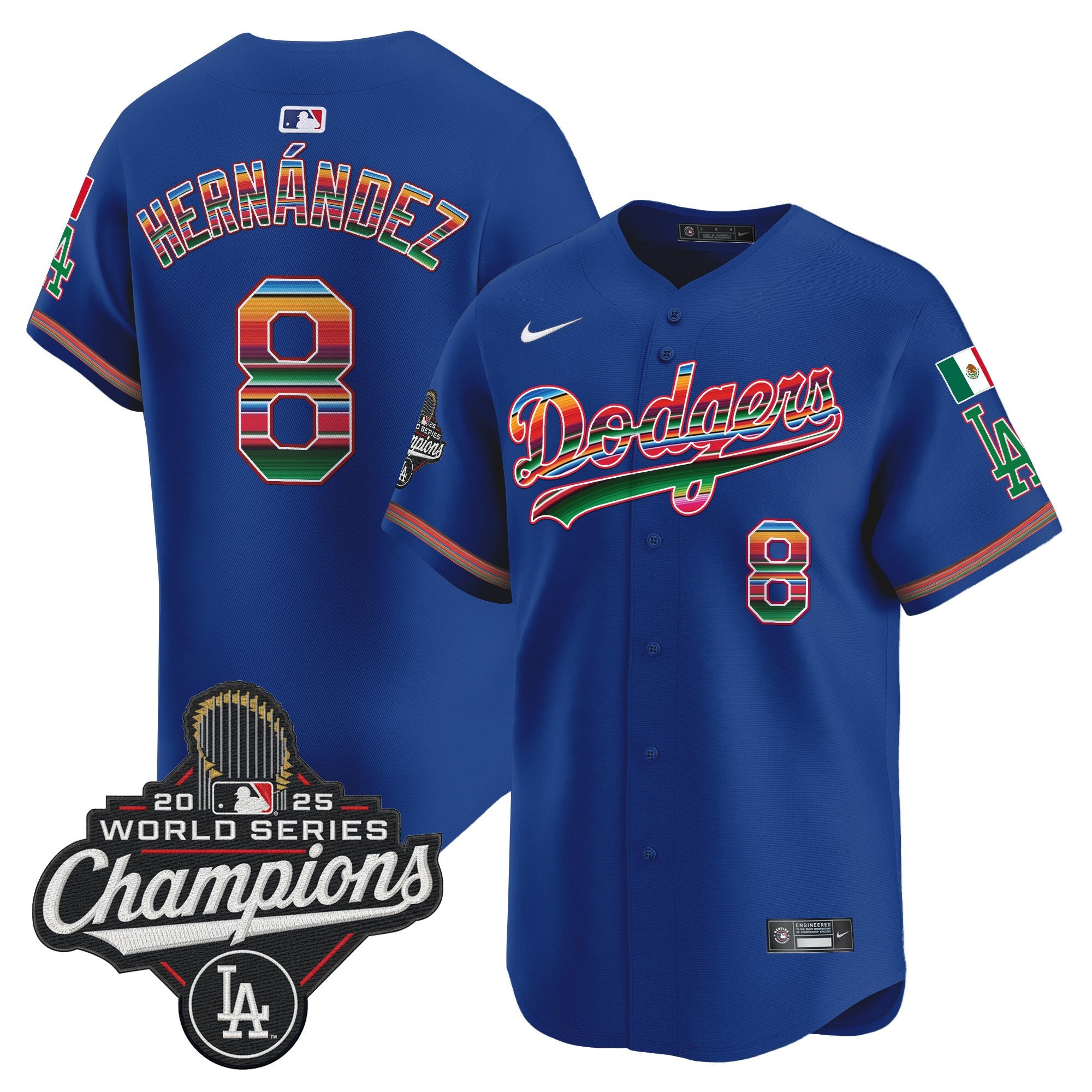 Men's Dodgers Mexico 2025 World Series Champions Vapor Premier Limited Jersey - All Stitched