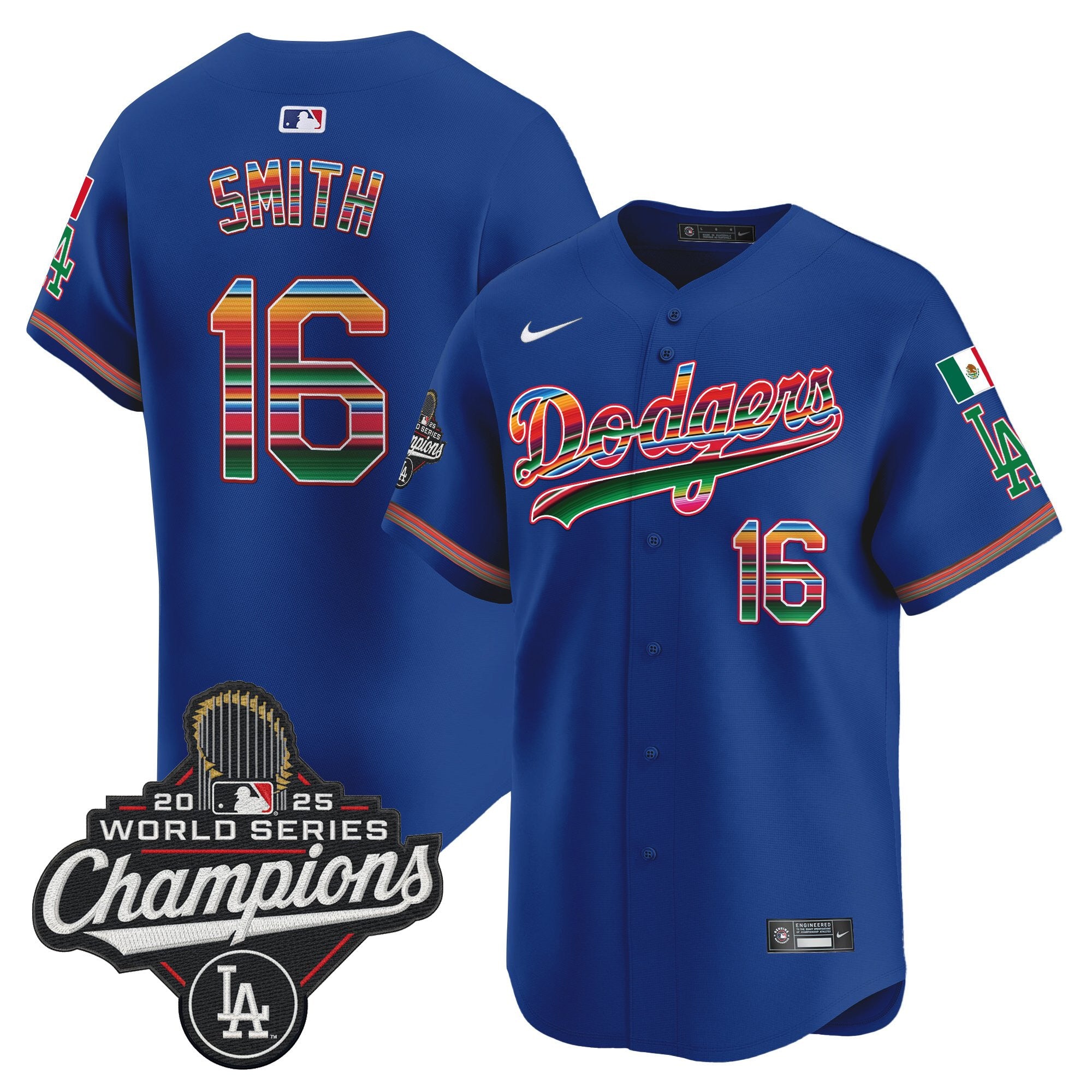 Men's Dodgers Mexico 2025 World Series Champions Vapor Premier Limited Jersey - All Stitched