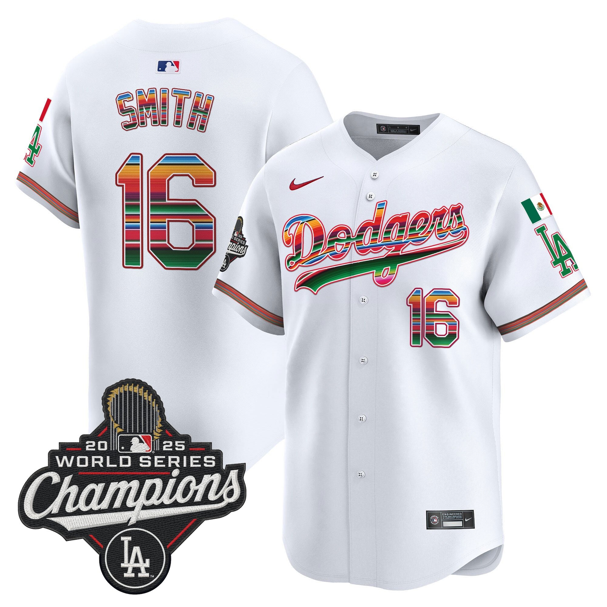 Men's Dodgers Mexico 2025 World Series Champions Vapor Premier Limited Jersey - All Stitched