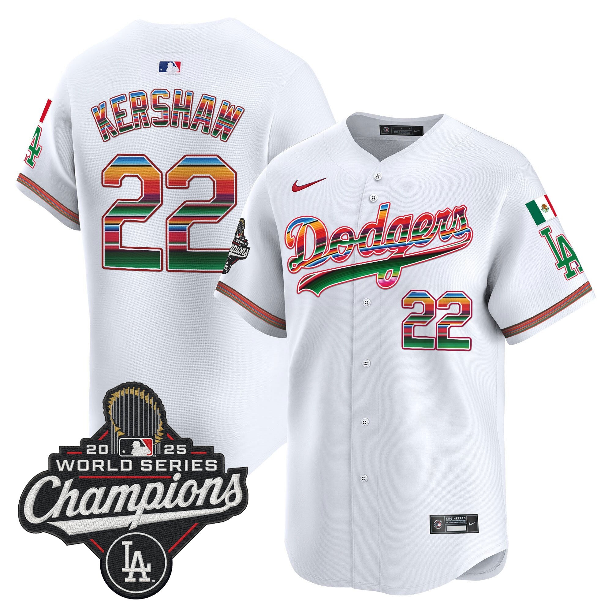 Men's Dodgers Mexico 2025 World Series Champions Vapor Premier Limited Jersey - All Stitched