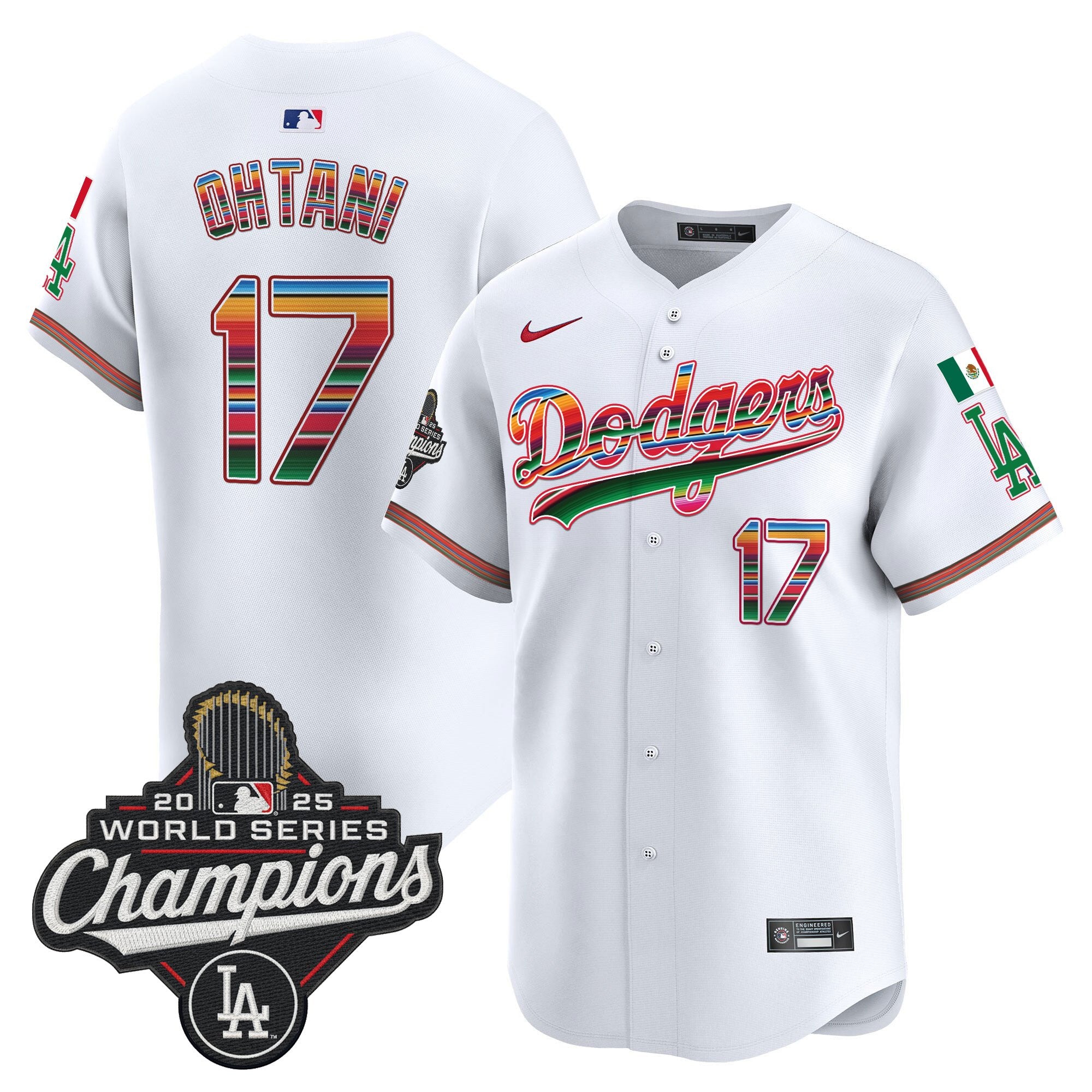 Men's Dodgers Mexico 2025 World Series Champions Vapor Premier Limited Jersey - All Stitched