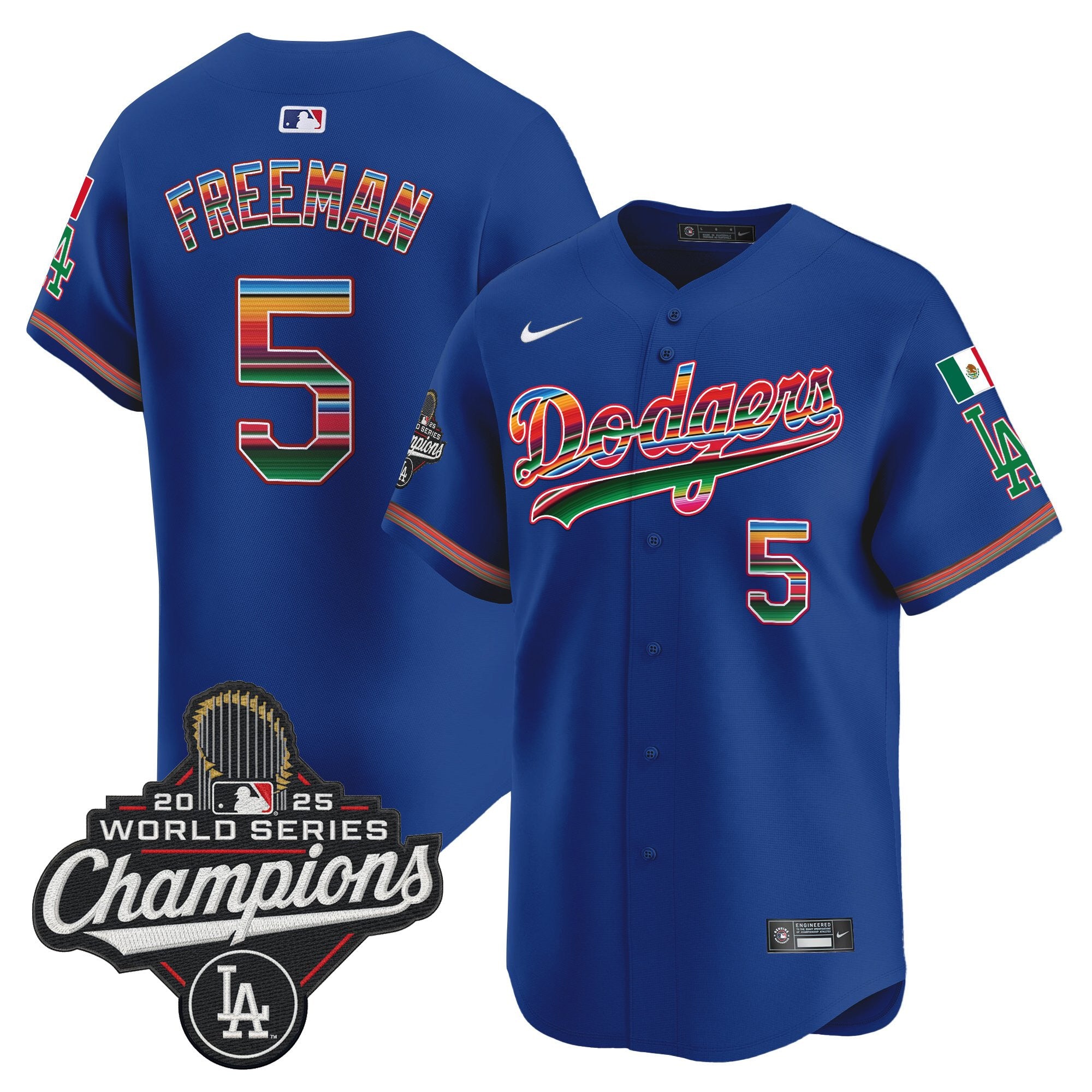 Men's Dodgers Mexico 2025 World Series Champions Vapor Premier Limited Jersey - All Stitched