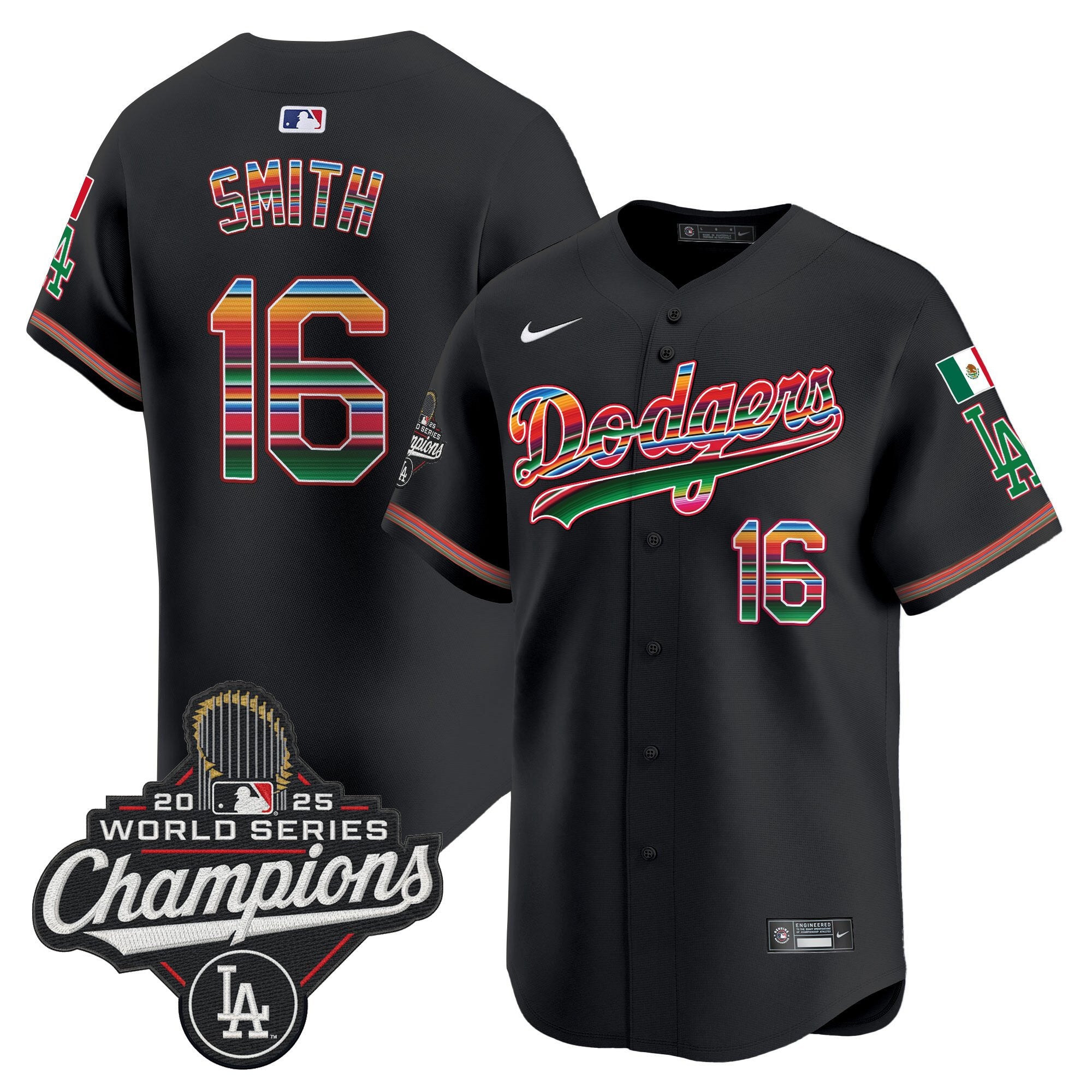 Men's Dodgers Mexico 2025 World Series Champions Vapor Premier Limited Jersey - All Stitched