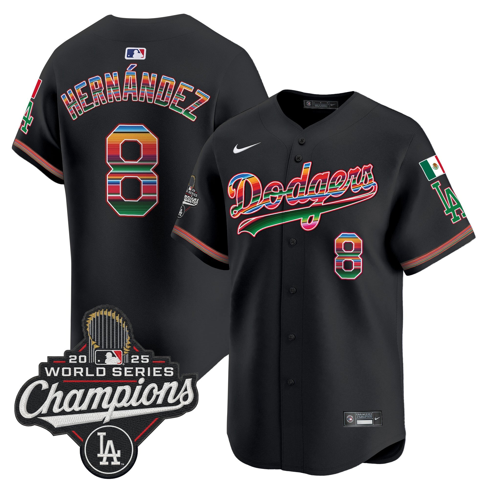 Men's Dodgers Mexico 2025 World Series Champions Vapor Premier Limited Jersey - All Stitched