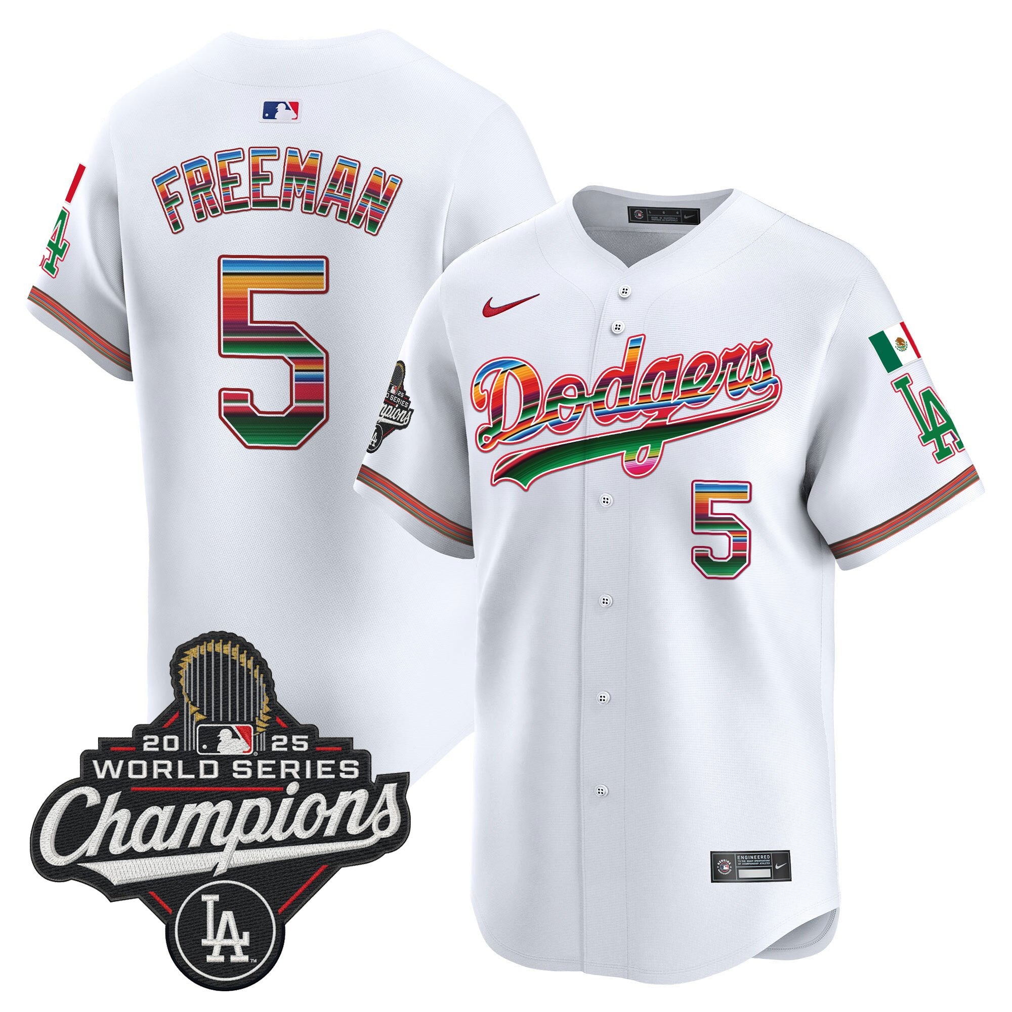 Men's Dodgers Mexico 2025 World Series Champions Vapor Premier Limited Jersey - All Stitched