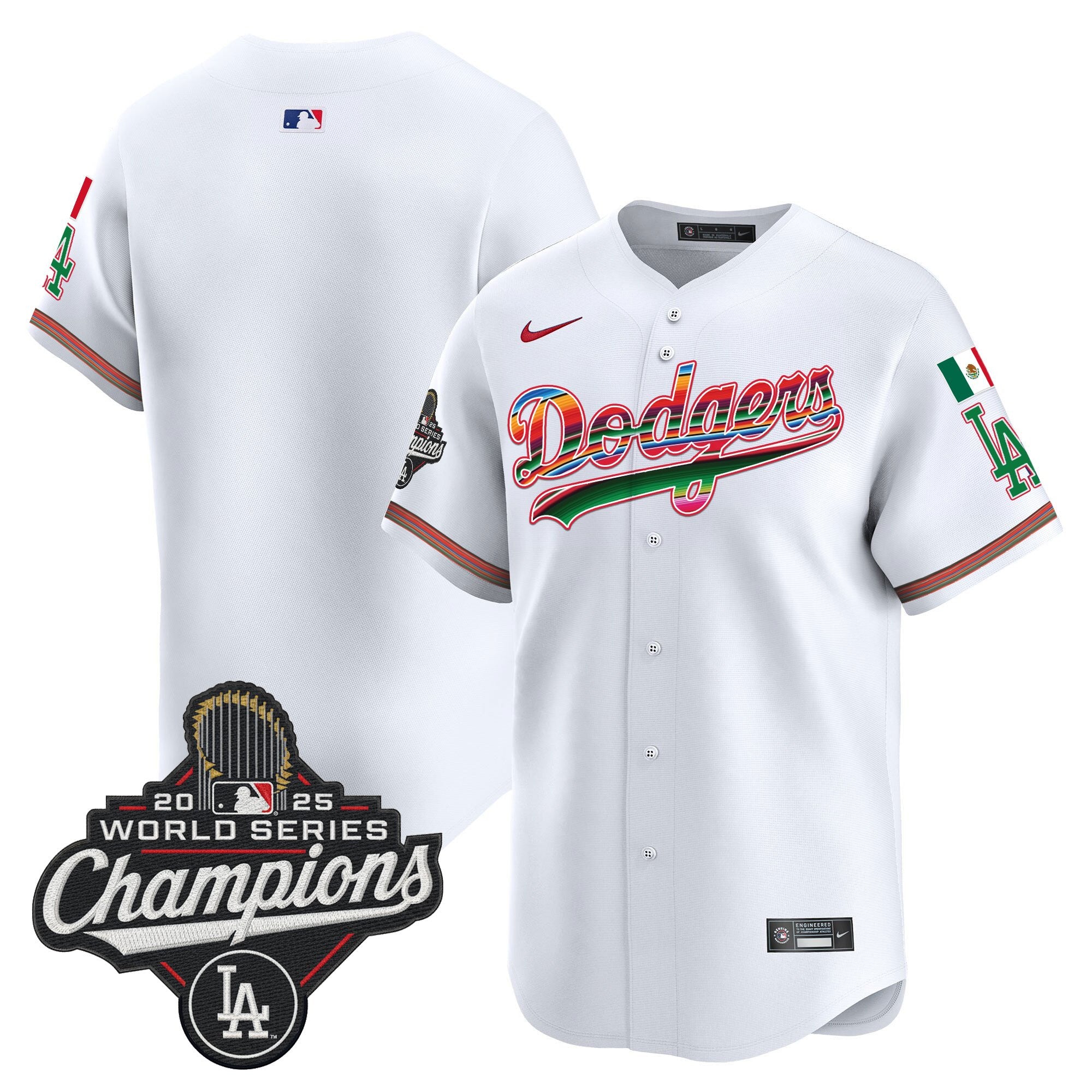 Men's Dodgers Mexico 2025 World Series Champions Vapor Premier Limited Jersey - All Stitched