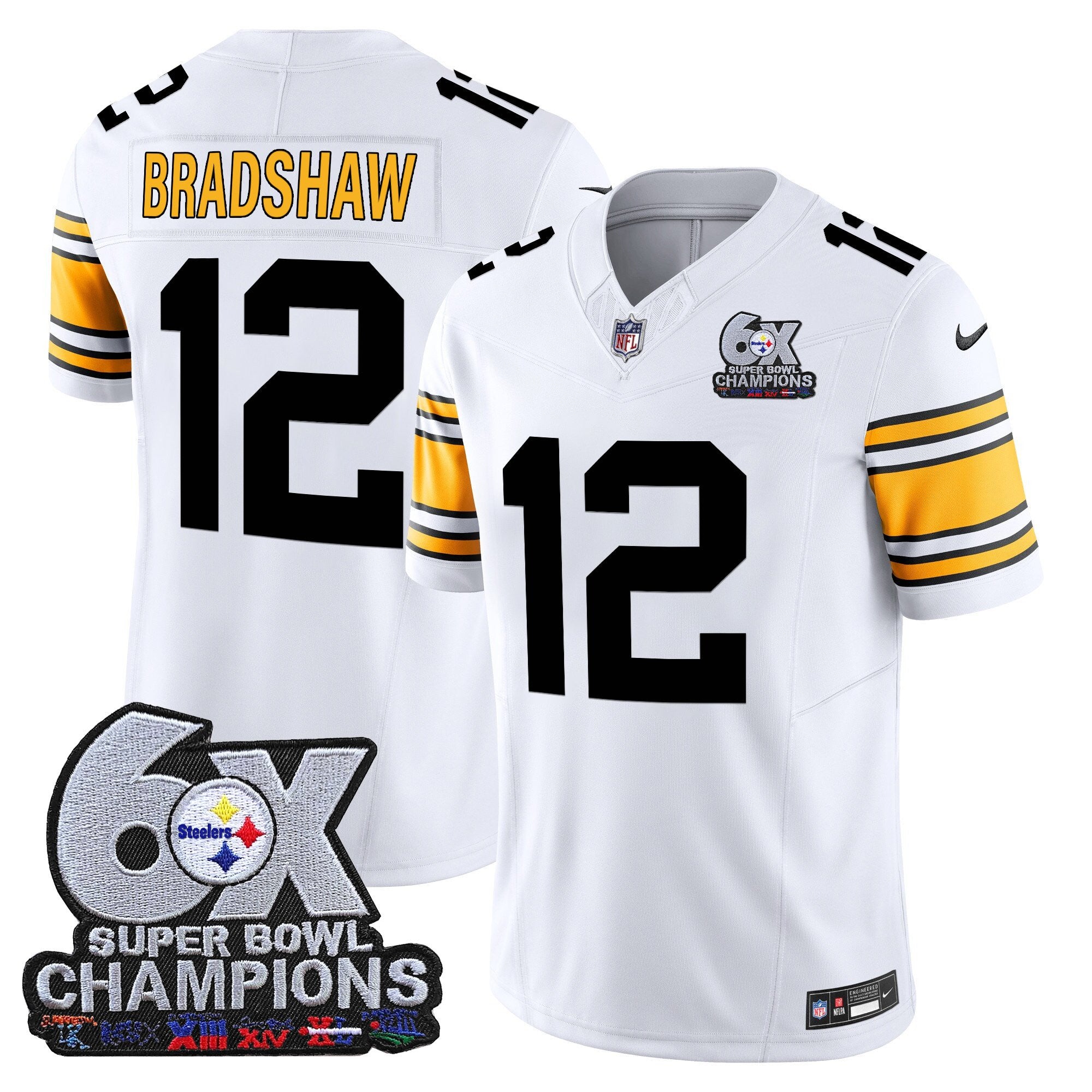 Men's Pittsburgh Steelers 6-Time Champions Patch Vapor Limited Jersey - All Stitched