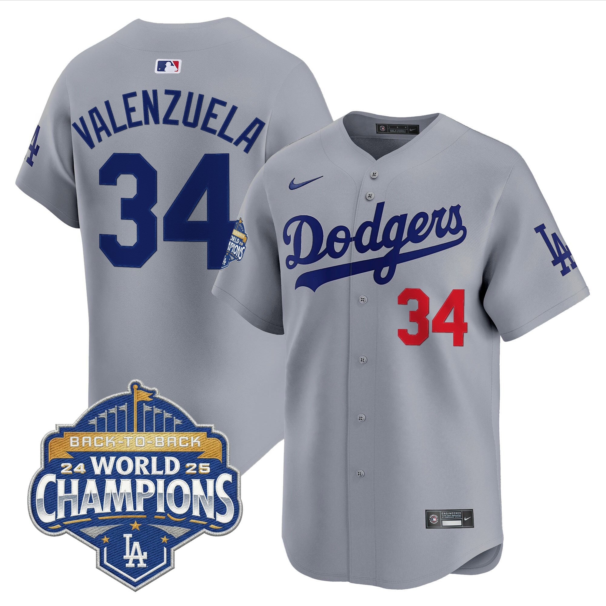 Men's Dodgers 2025 Back-To-Back Champions Vapor Premier Limited Jersey - All Stitched