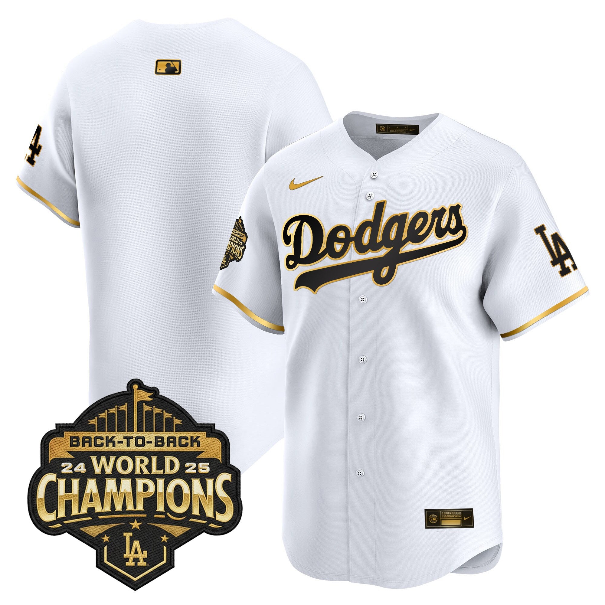 Men's Dodgers 2025 Back-To-Back Champions Vapor Premier Limited Jersey - All Stitched