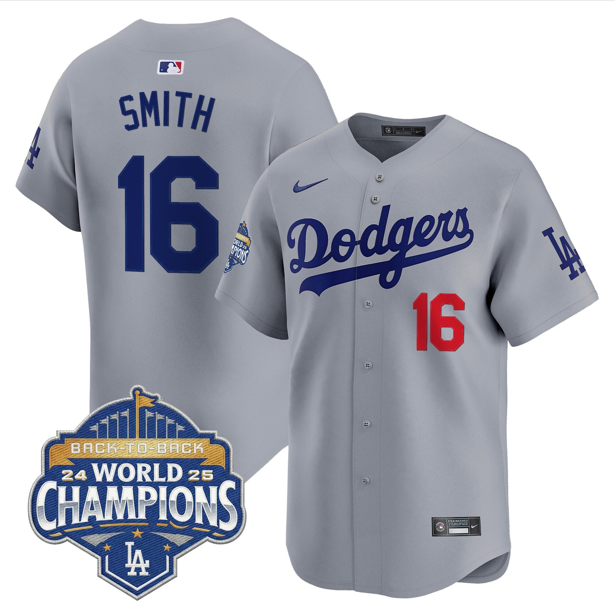 Men's Dodgers 2025 Back-To-Back Champions Vapor Premier Limited Jersey - All Stitched