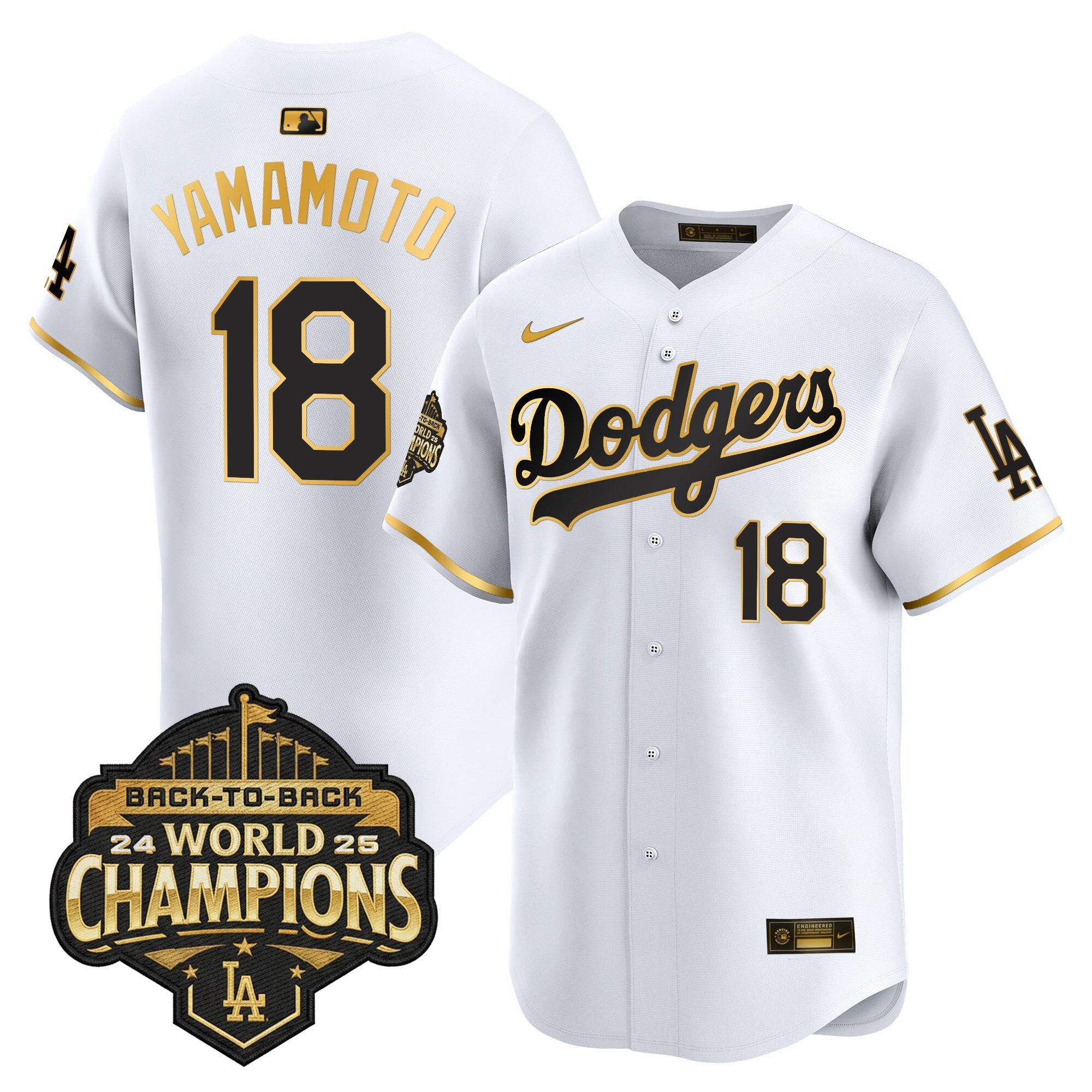 Men's Dodgers 2025 Back-To-Back Champions Vapor Premier Limited Jersey - All Stitched