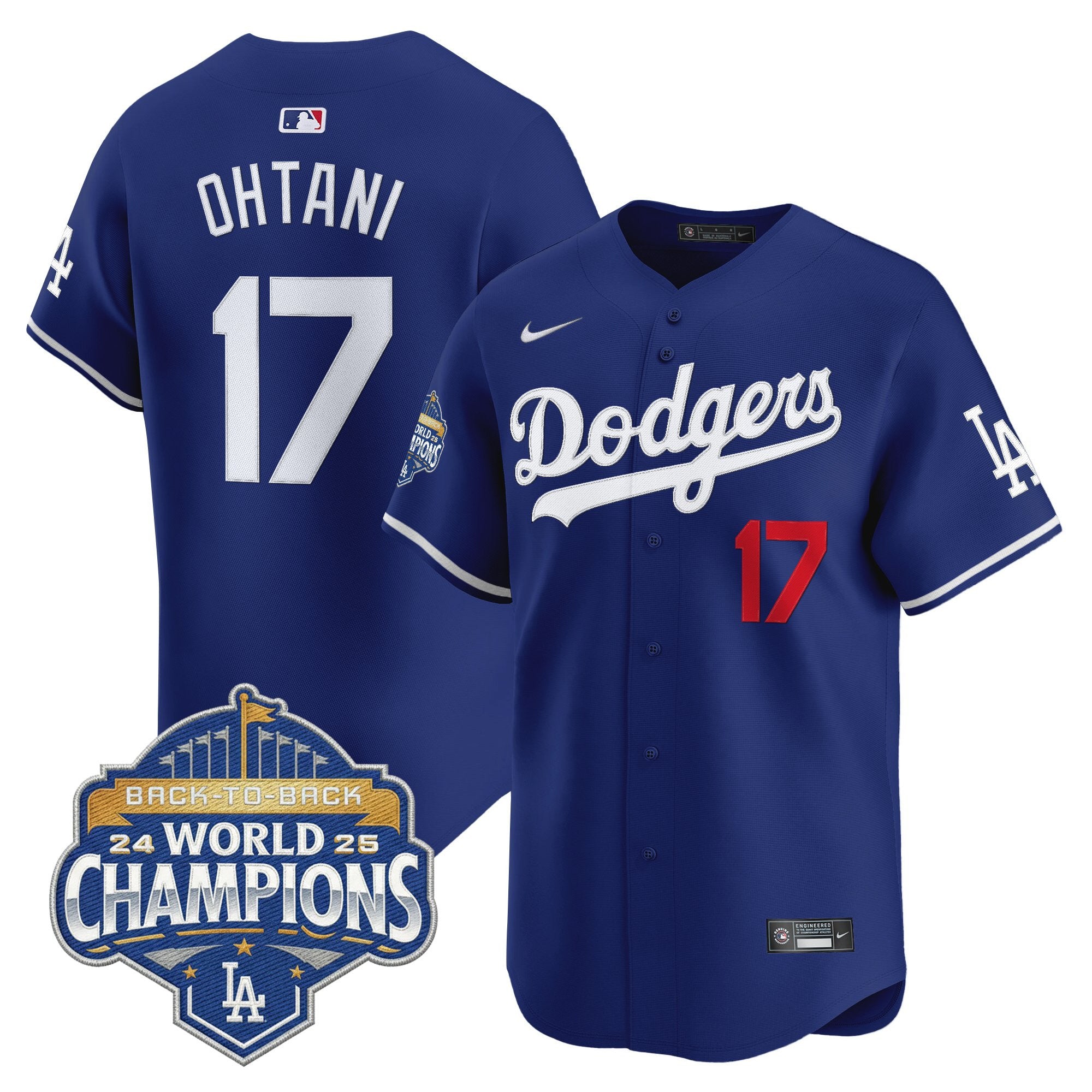 Men's Dodgers 2025 Back-To-Back Champions Vapor Premier Limited Jersey - All Stitched