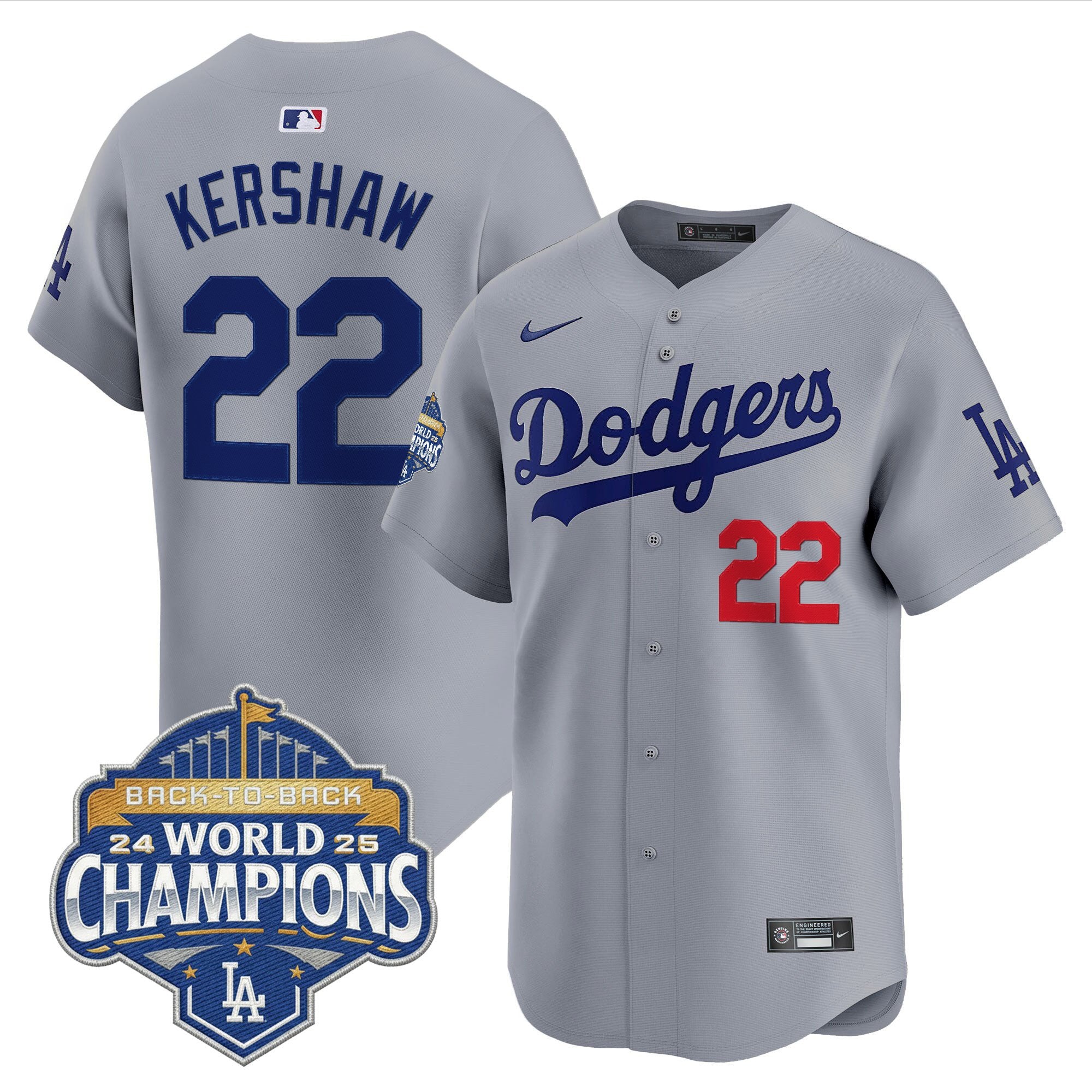 Men's Dodgers 2025 Back-To-Back Champions Vapor Premier Limited Jersey - All Stitched